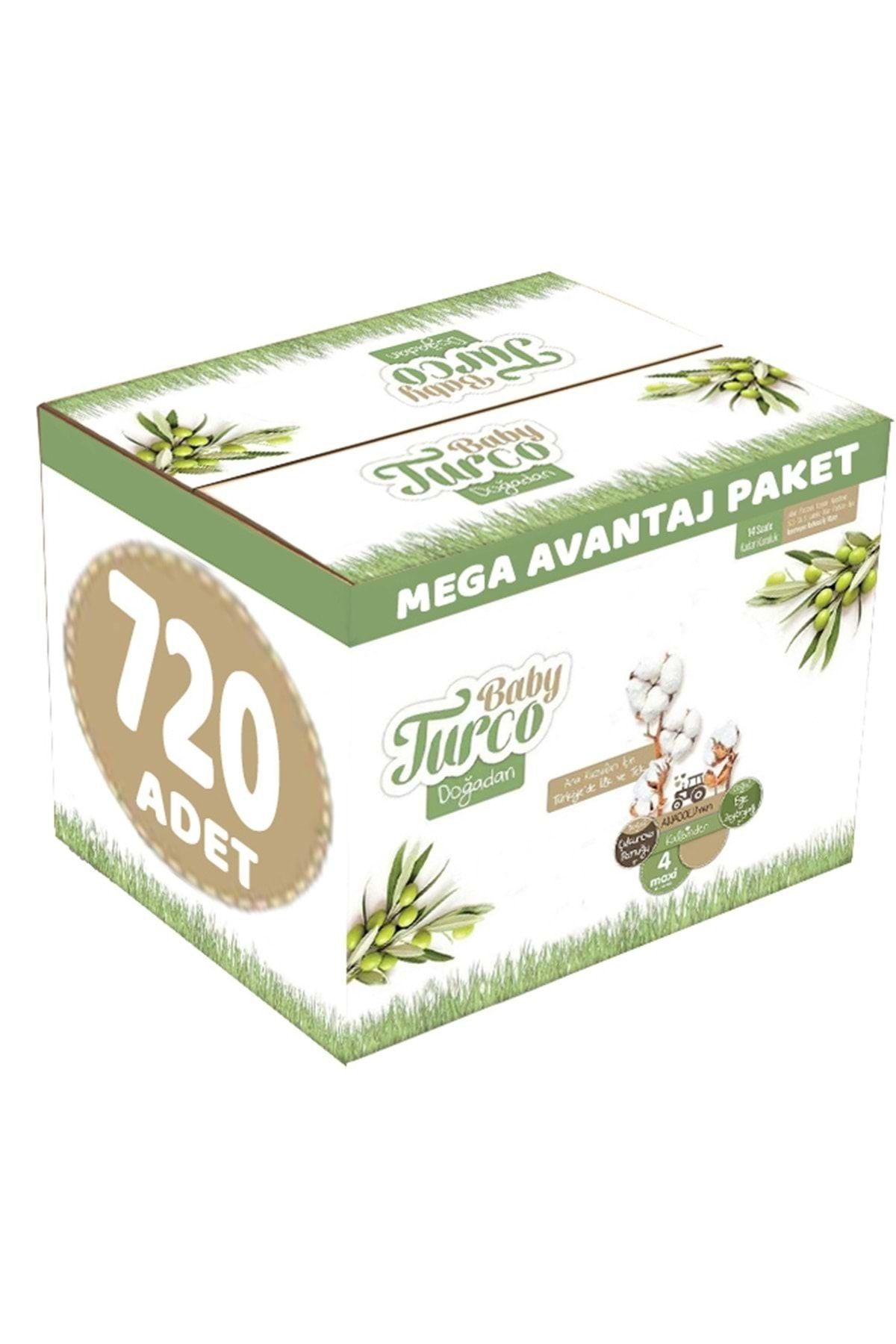 Baby Turco Bebek Bezi Doğadan Beden:4 8 14kg Maxi 720 Adet