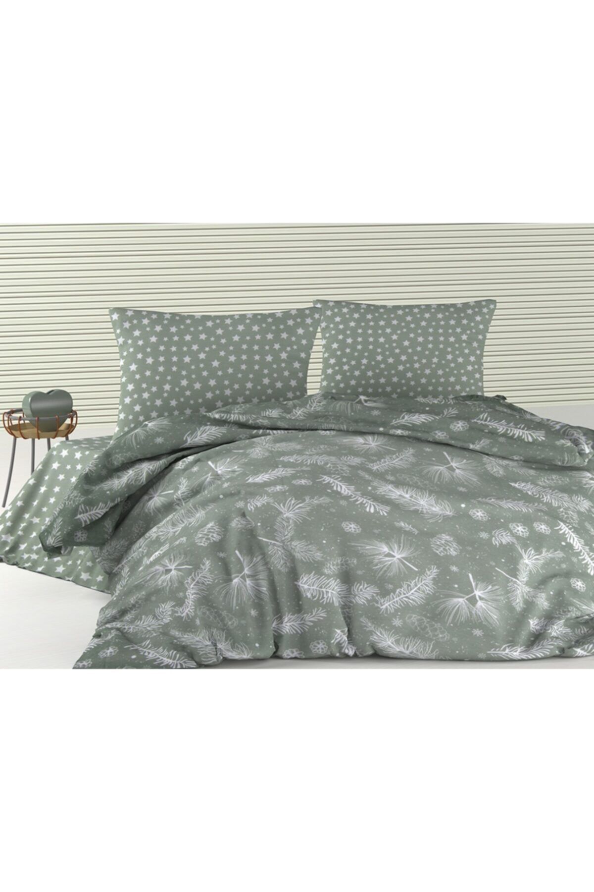 Sheri Home Tekstil Sheri'nin Atölyesinden Sınırlı Stok Yıldız Desen Natural Fermuarlı  2 Adet Yastık Sultan Desen