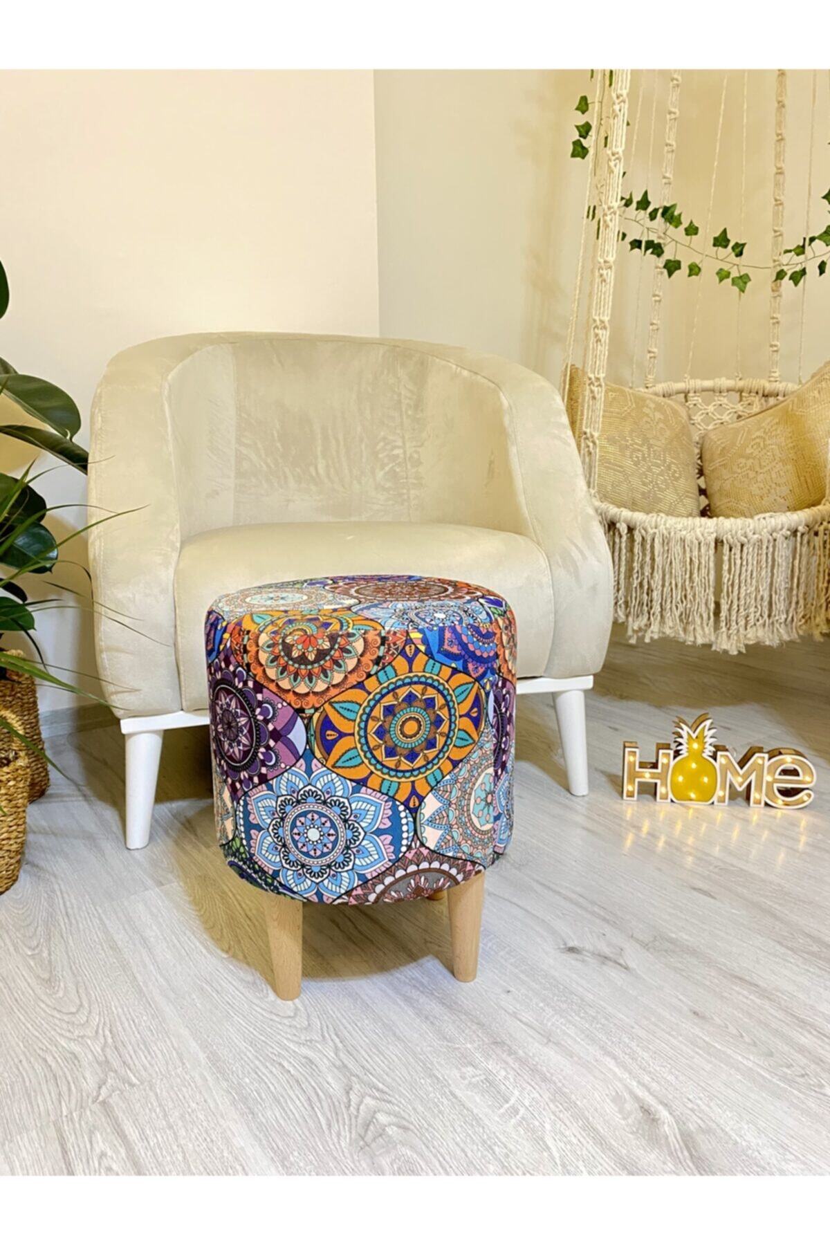 Müber Tasarım Müber Ağaç Ayaklı Monotantik Desen Puf