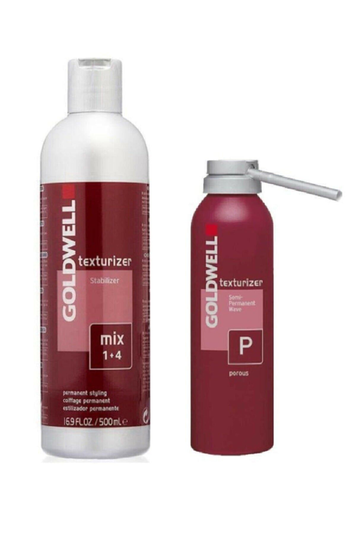GOLDWELL Texturizer P Boyalı Saçlar Geçici Perma Losyonu 200 Ml Stabilizer Sabitleyici Losyon 500 Ml