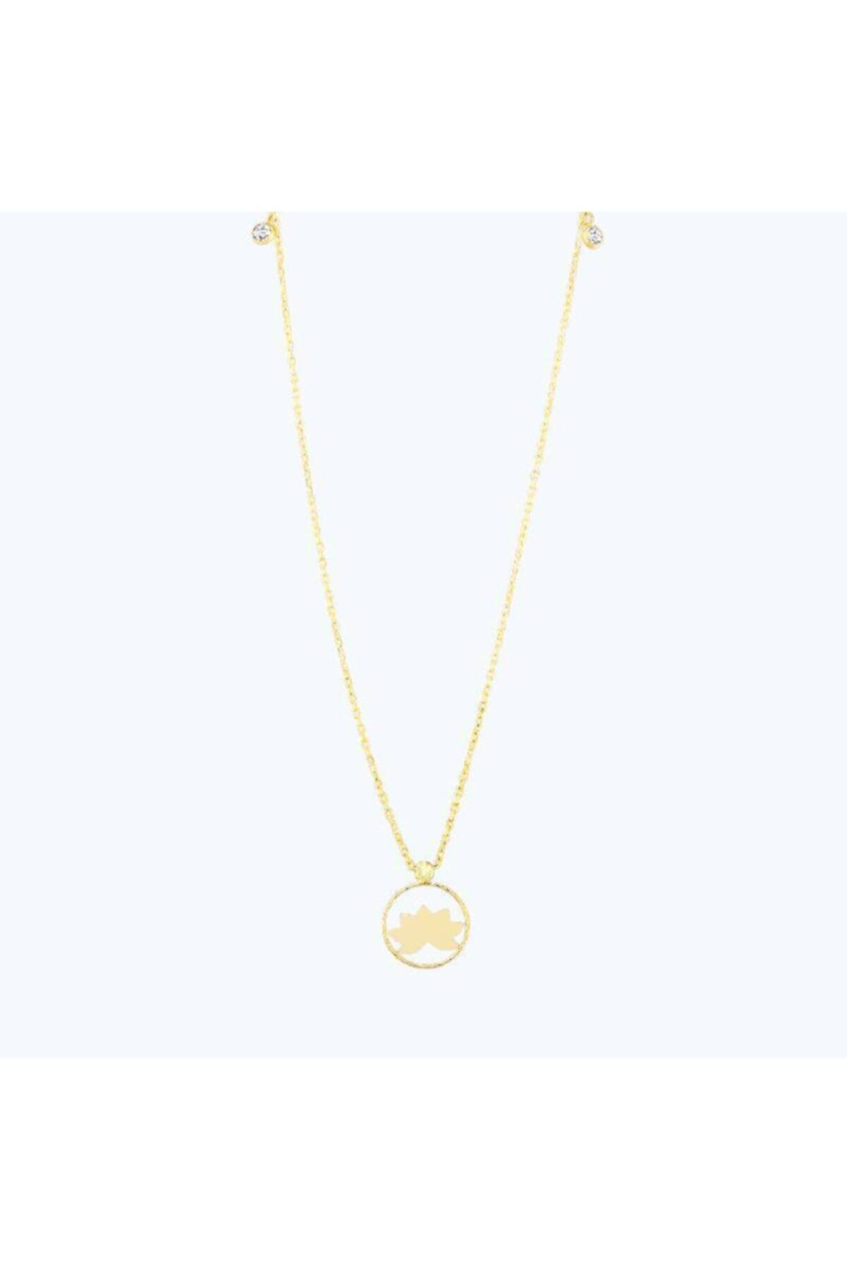 Altınbaş Altın Zincir Lotus Kolye