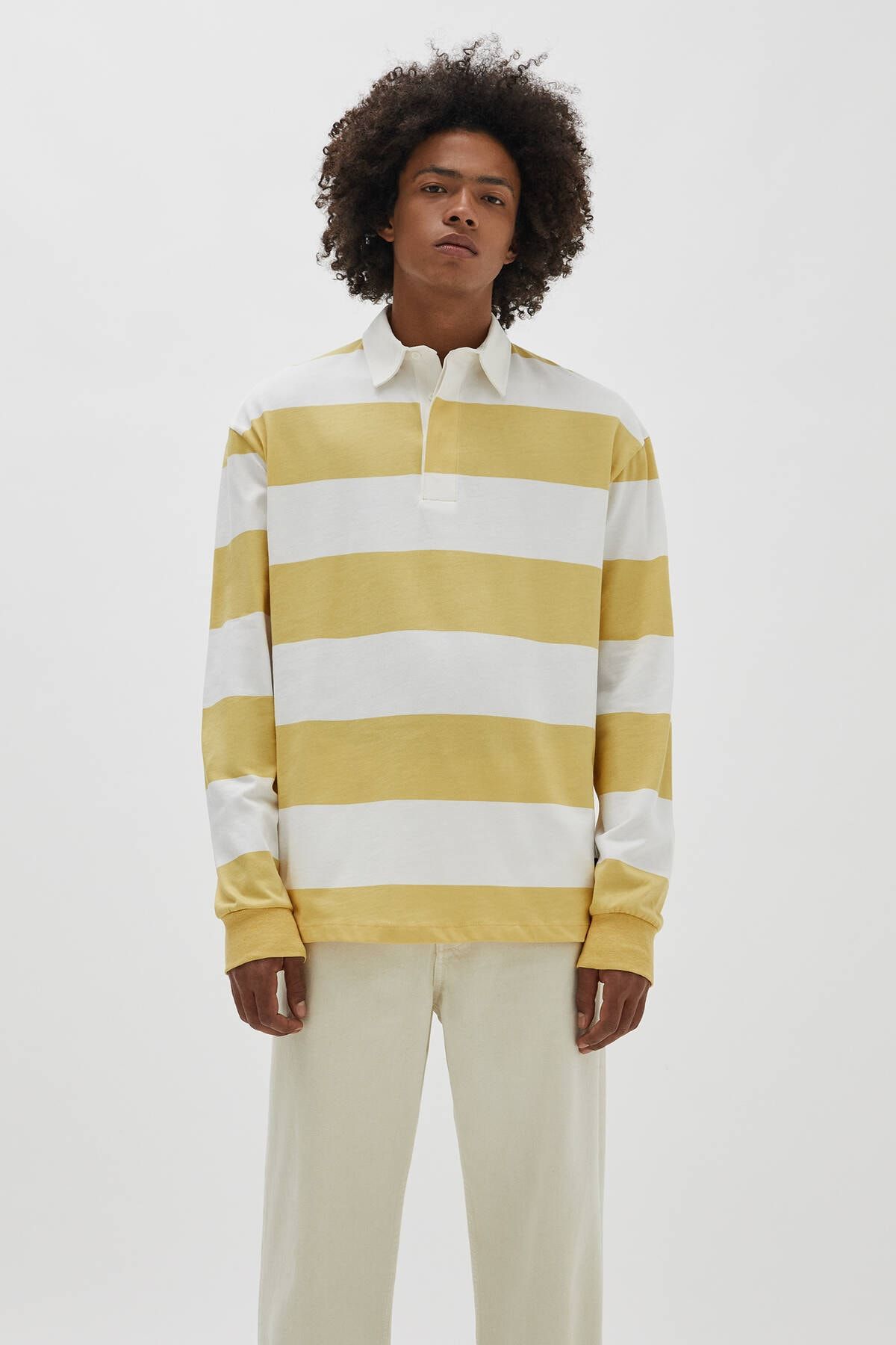 Pull & Bear Çizgili Oversize Polo T-shirt