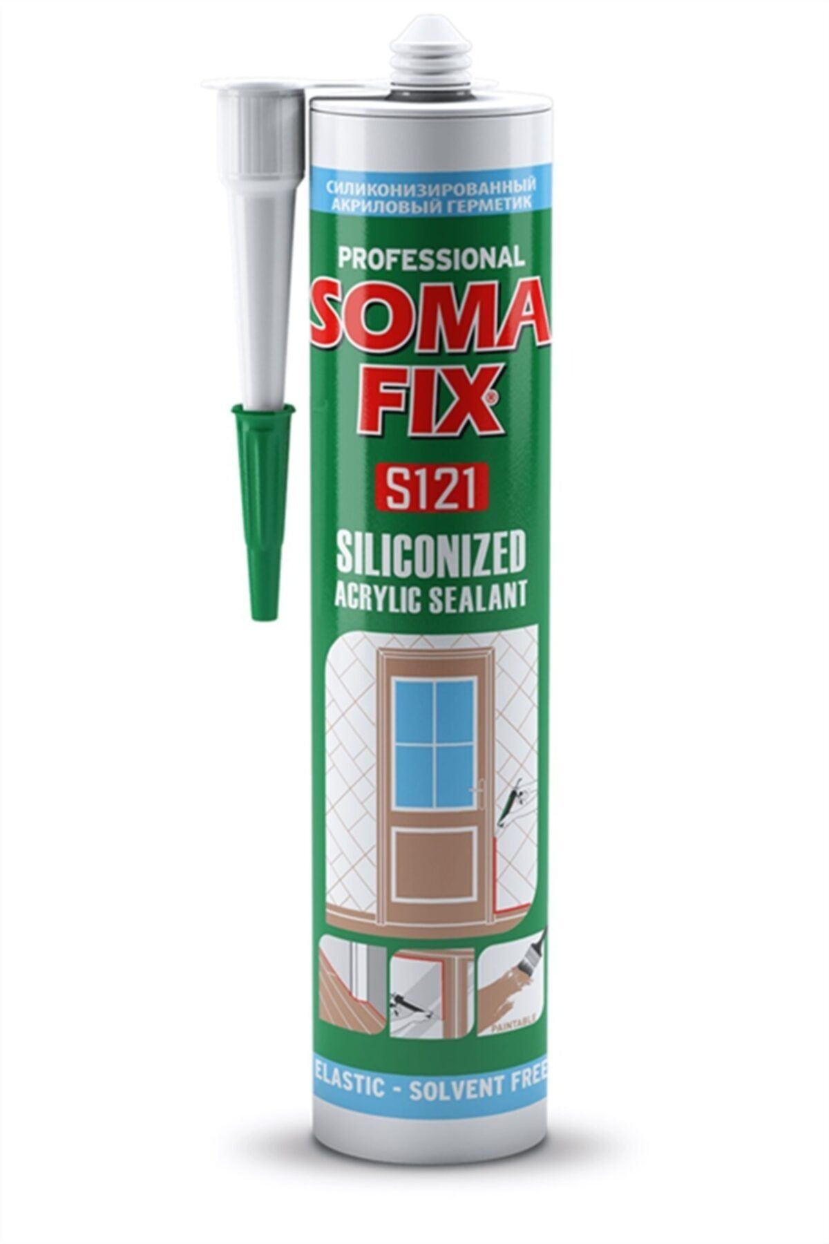 Somafix 24 Adet Akrilik Silikonize Mastik 310ml (1 Koli Gri)