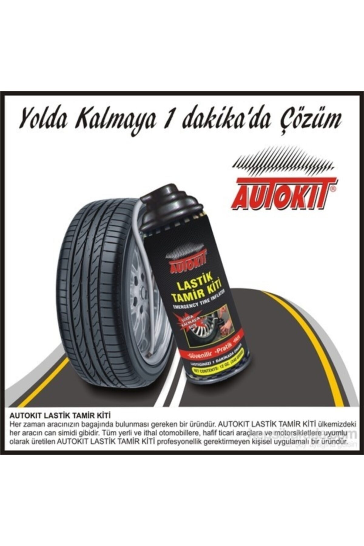 Otom Autokıt Lastik Tamir Kiti 450 Ml (güvenilir-pratik-hızlı)