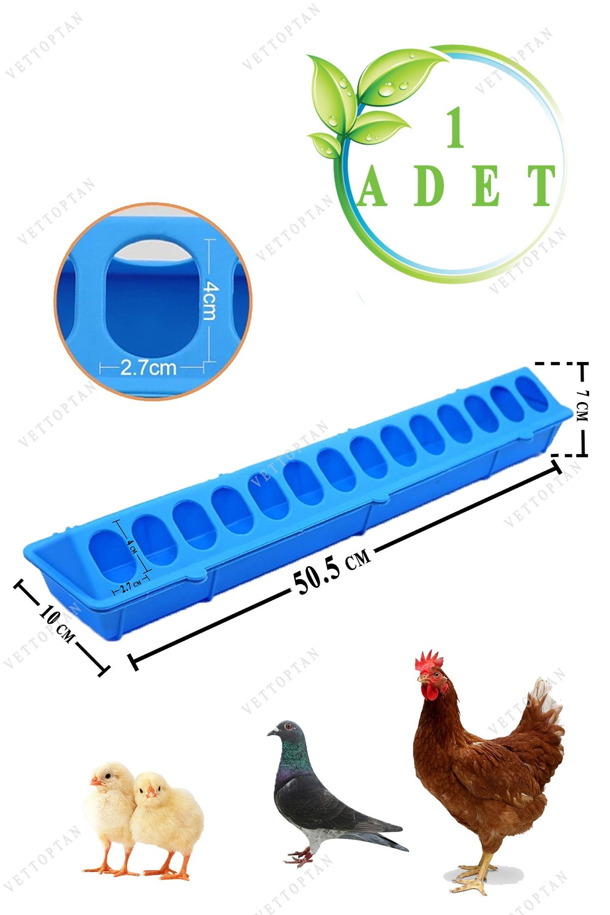 yopigo Civciv Bıldırcın Yemlik Keklik Tavuk Yemliği 50 Cm 1 Adet Plastik Sülün Hindi Ördek Kaz Yavruları