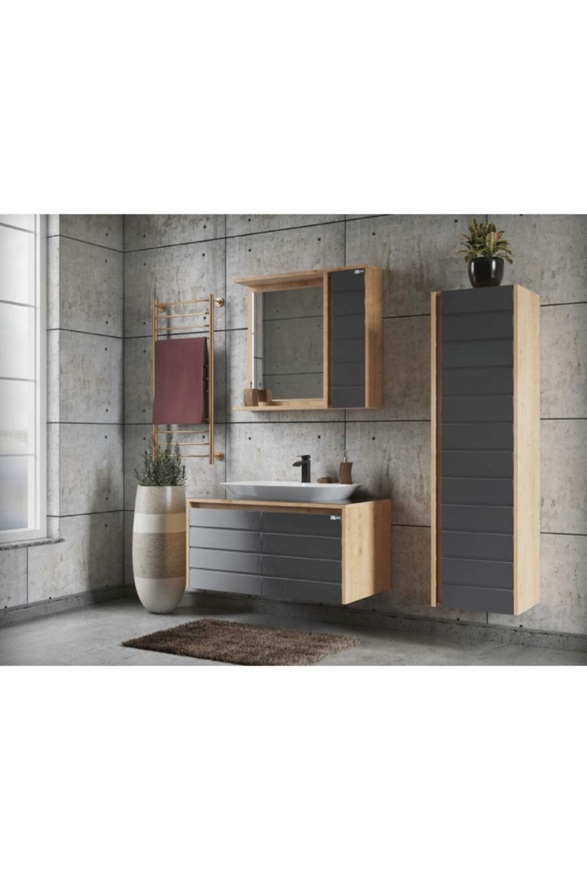 HCR Harput Banyo Dolabı 90 Cm Set