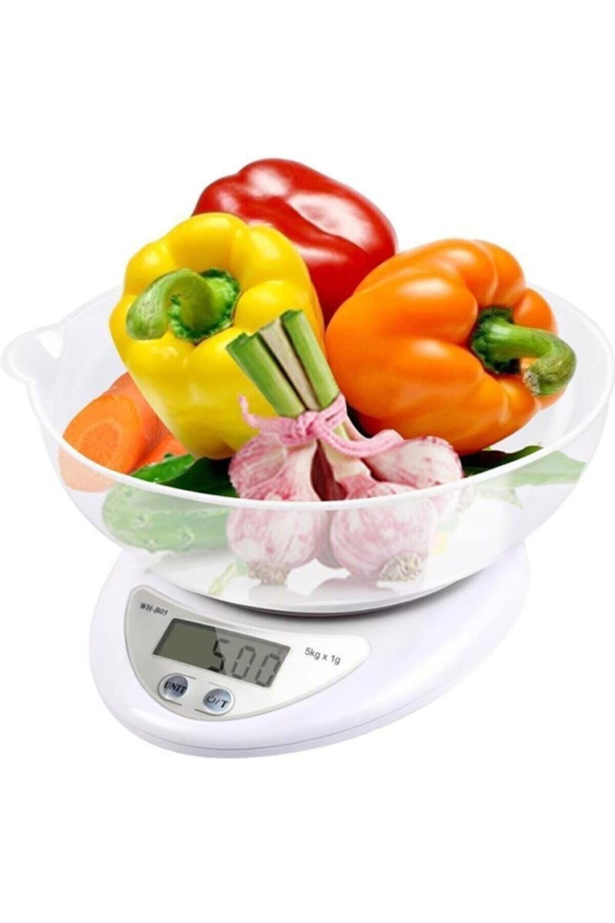 RealFoni Hazneli Dijitak Mutfak Terazisi 5 Kğ Lcd Ekranlı Hassas Gıda Ölçeği 5000g/1g