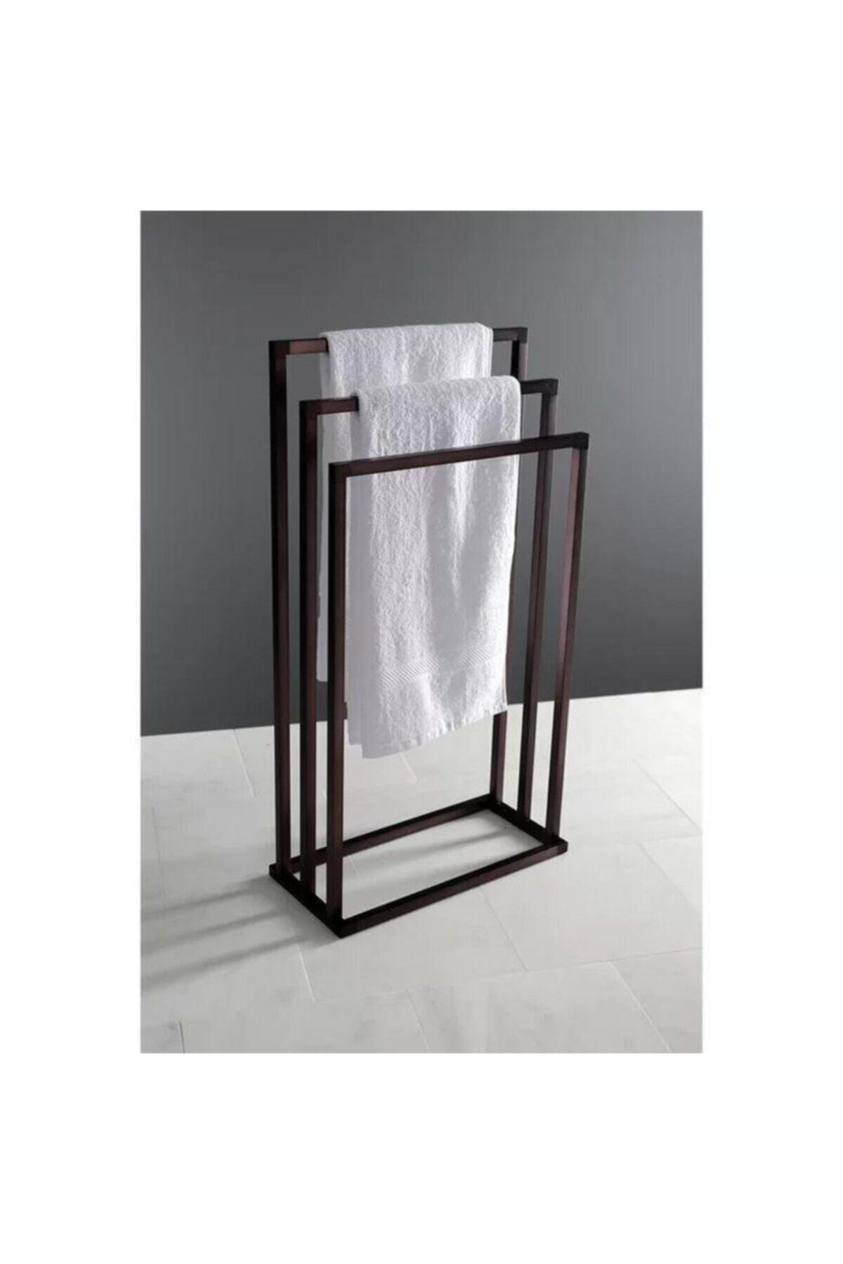 AYS Design Siyah Metal Havluluk Dikey Banyo Havluluğu 3lü