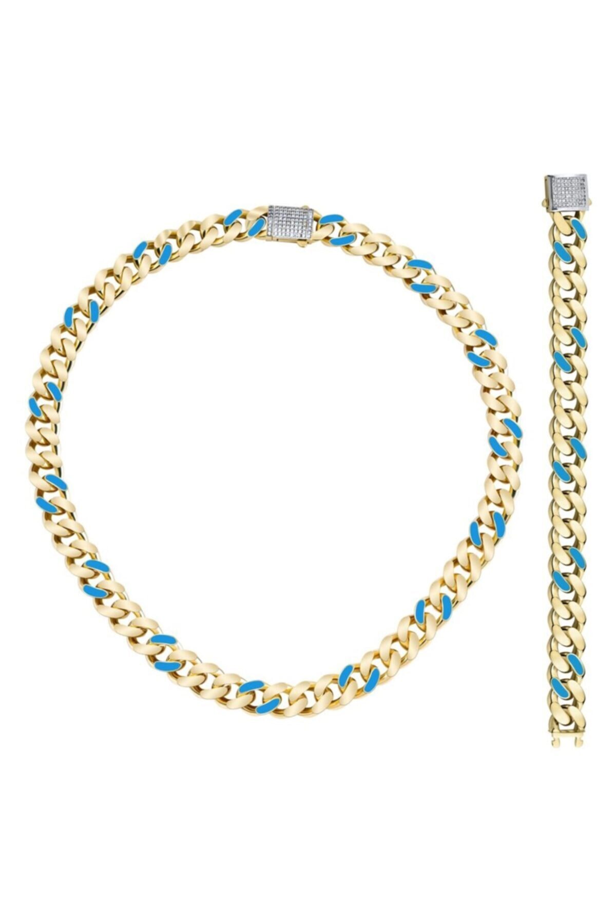 Ema Jewellery Altın Mavi Mine Gurmet Set 11mm