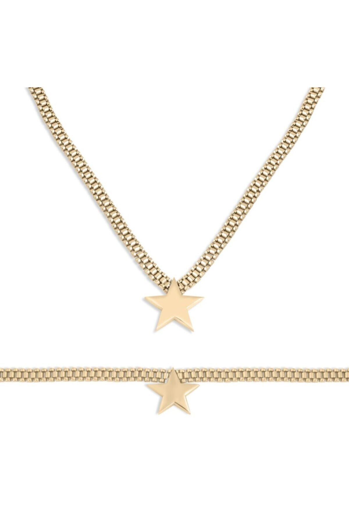 Ema Jewellery Altın Yıldız Hasır Set