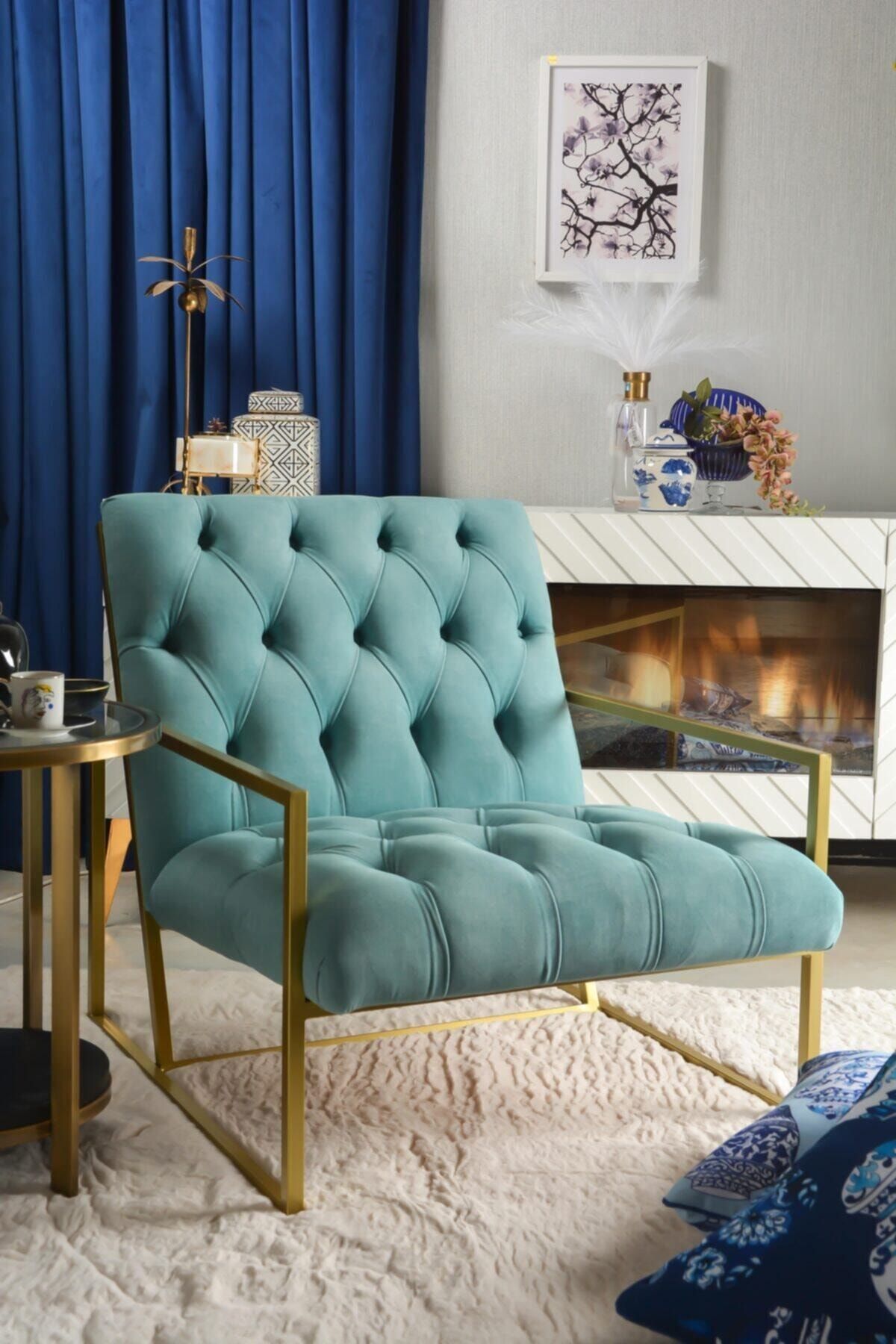 S&S HOME DESIGN Azalea Berjer Buz Mavisi