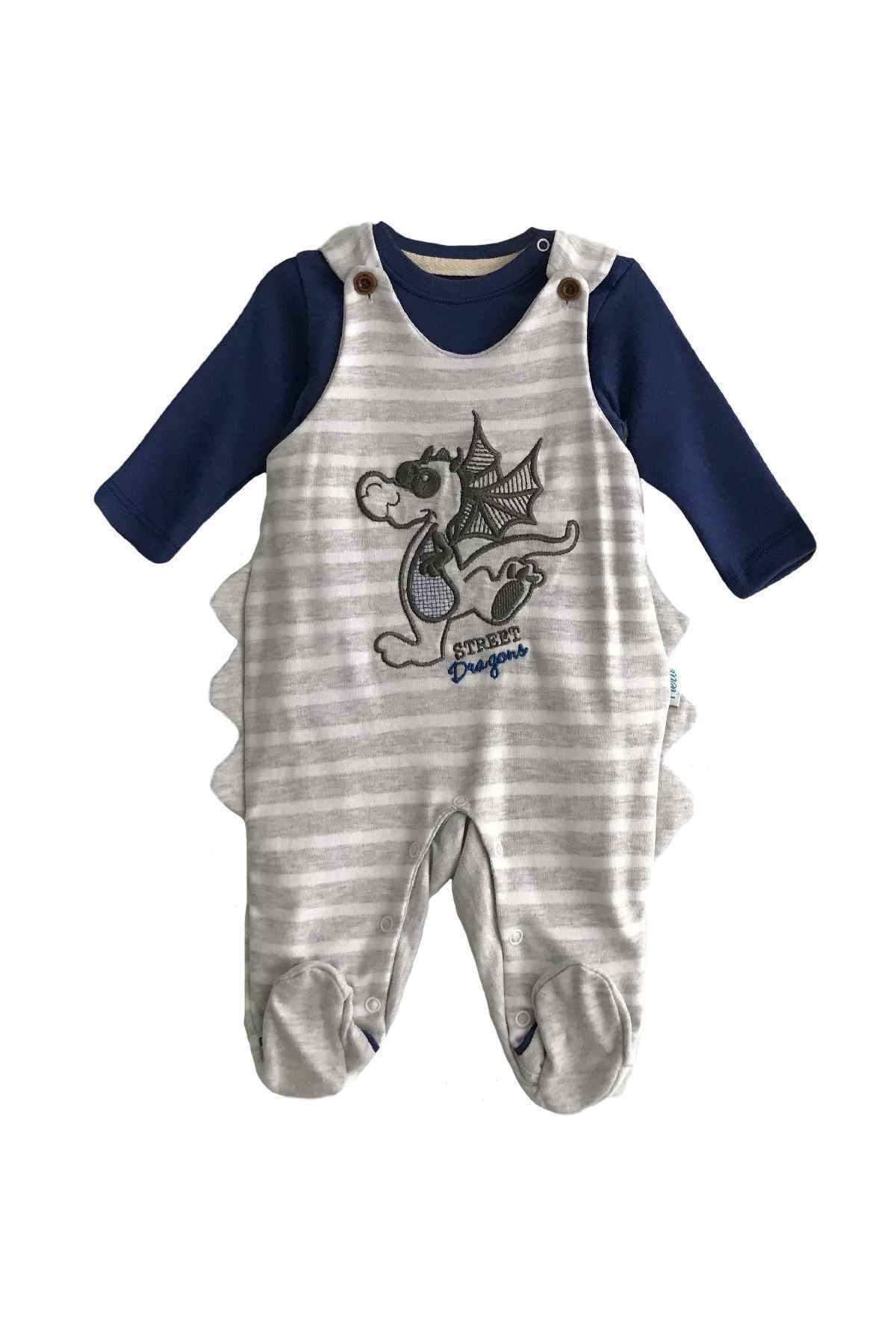 Piero Kids Erkek Bebek 2'li Tulum Salopet Takım 1026-l
