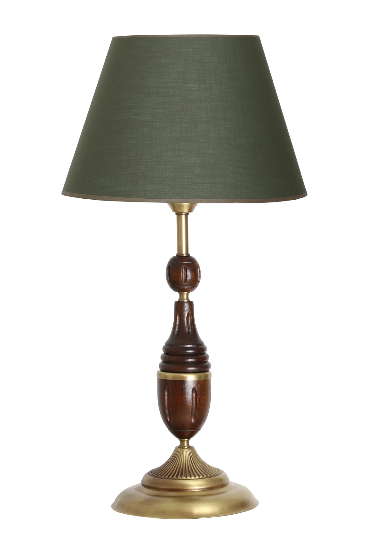 Vinner Togo Eskitme Ayak, Ahşap Gövdeli Abajur - Haki