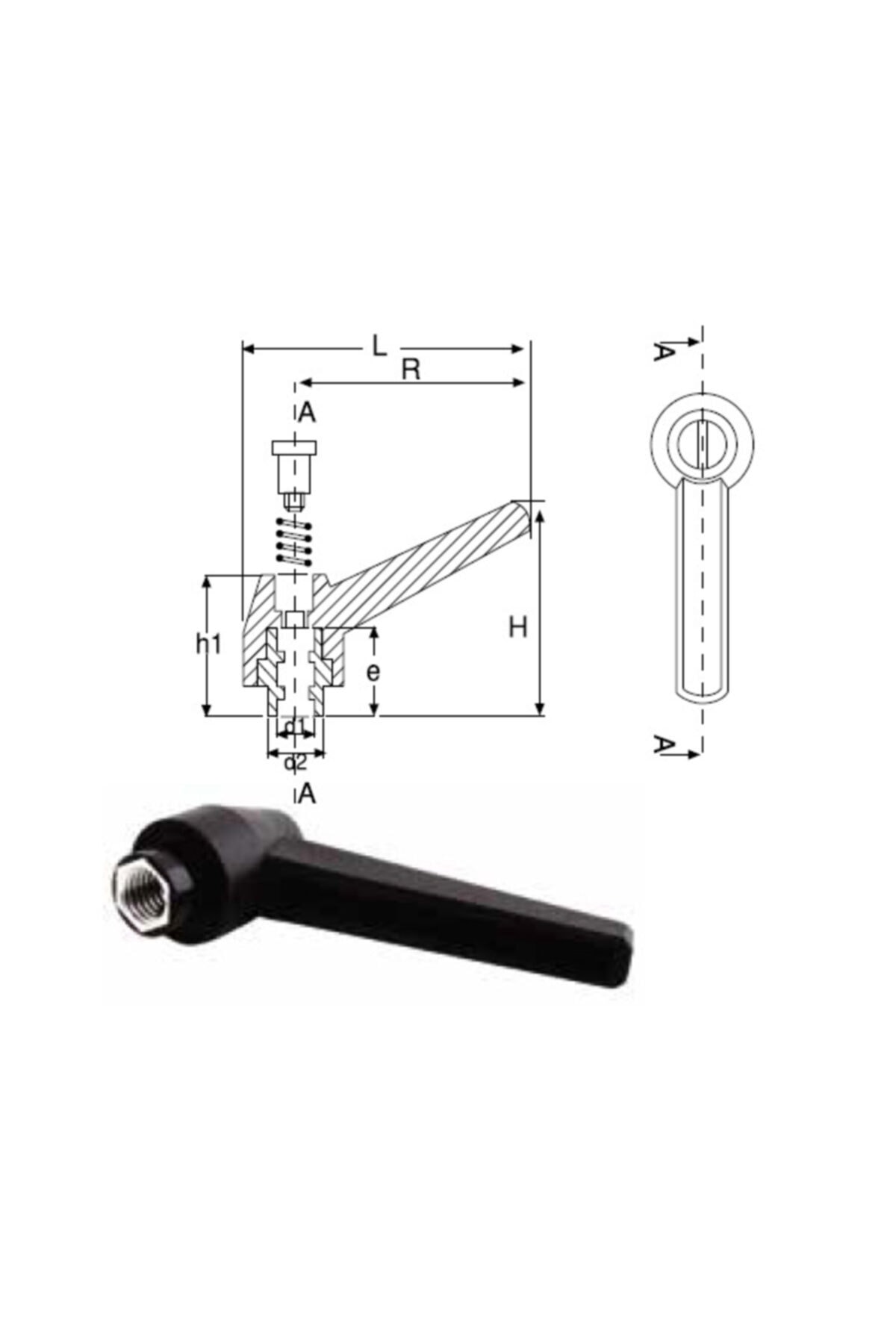 YİSA Yükseklik-90 En-44 Burç-m-8 Plastik Sustalı Kol Burçlu-50 Ad.