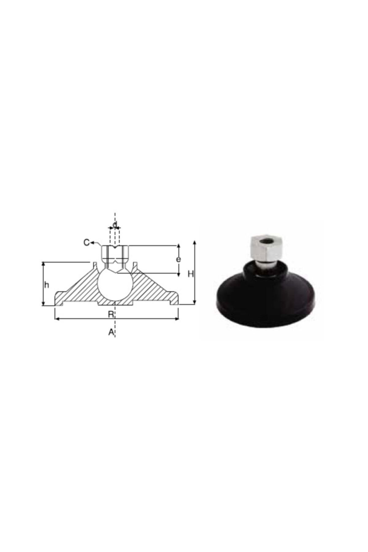 YİSA Çap-60 Yükseklik-50 Burç-m-16 Sehpa Ayak Oynar Baş Komple Metal Dişi-25 Ad.