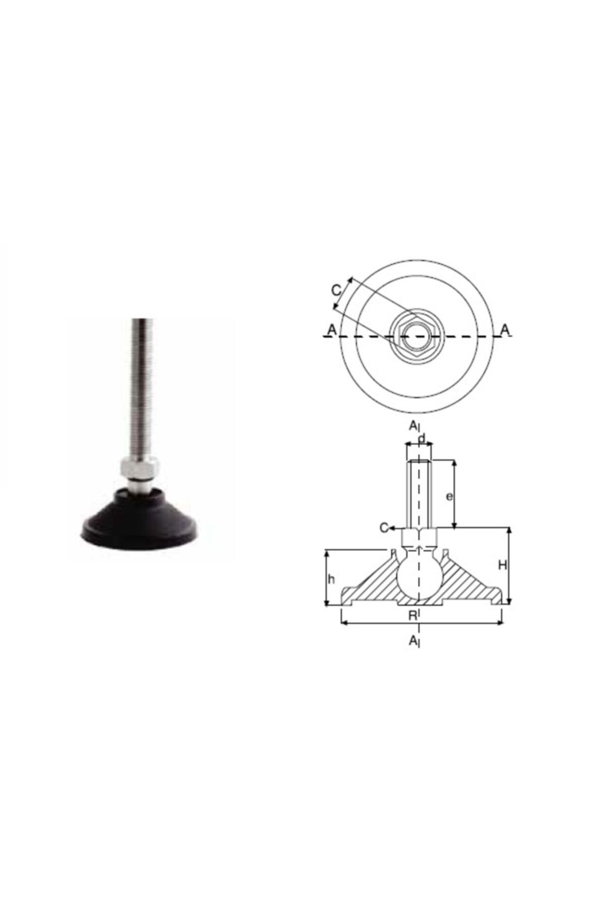 YİSA Çap:110 Civata Boyu:150 Civata:m-16 Sehpa Ayak Oynar Baş Komple Metal Saplama-10 Ad.