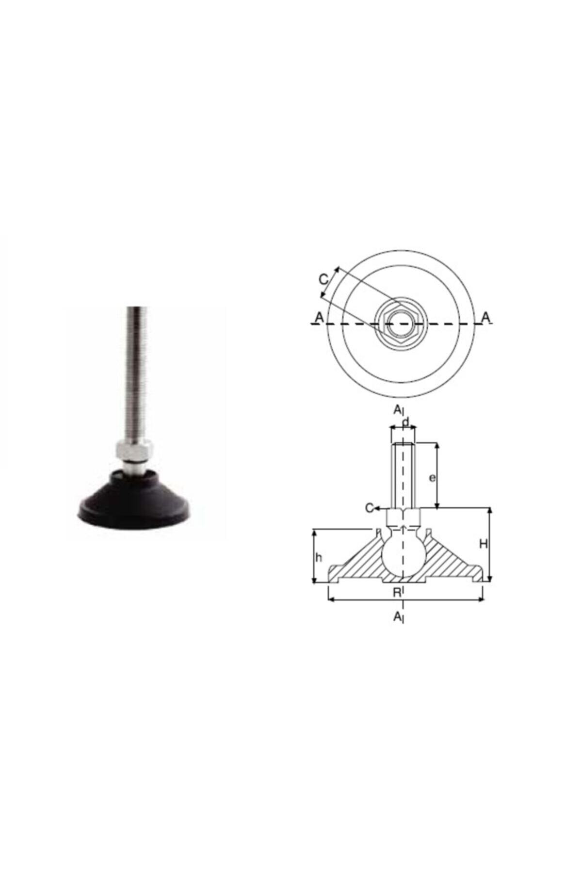 YİSA Çap-80 Civata Boyu-100 Civata-m-16 Sehpa Ayak Oynar Baş Komple Metal Saplama-25 Ad.