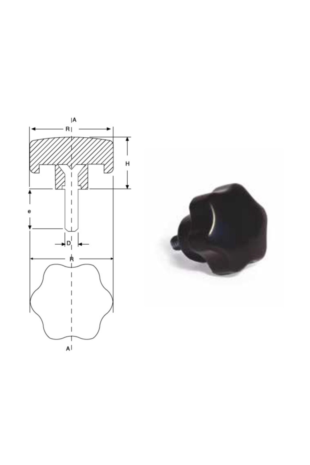 YİSA Çap-60 Metrik-12 Civata Boyu-30 Plastik Yıldız Civatalı-50 Ad.
