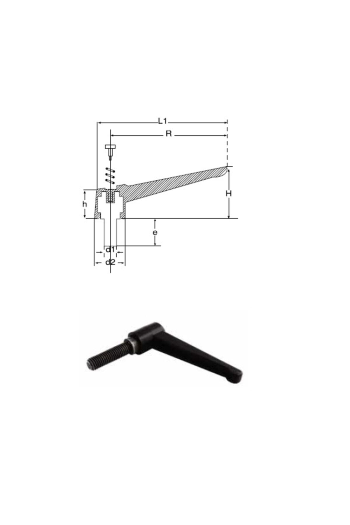 YİSA Yükseklik-70 En-25 Civata-m-5 Metal Sustalı Kol Civatalı Statik Boyalı Siyah-25 Ad.