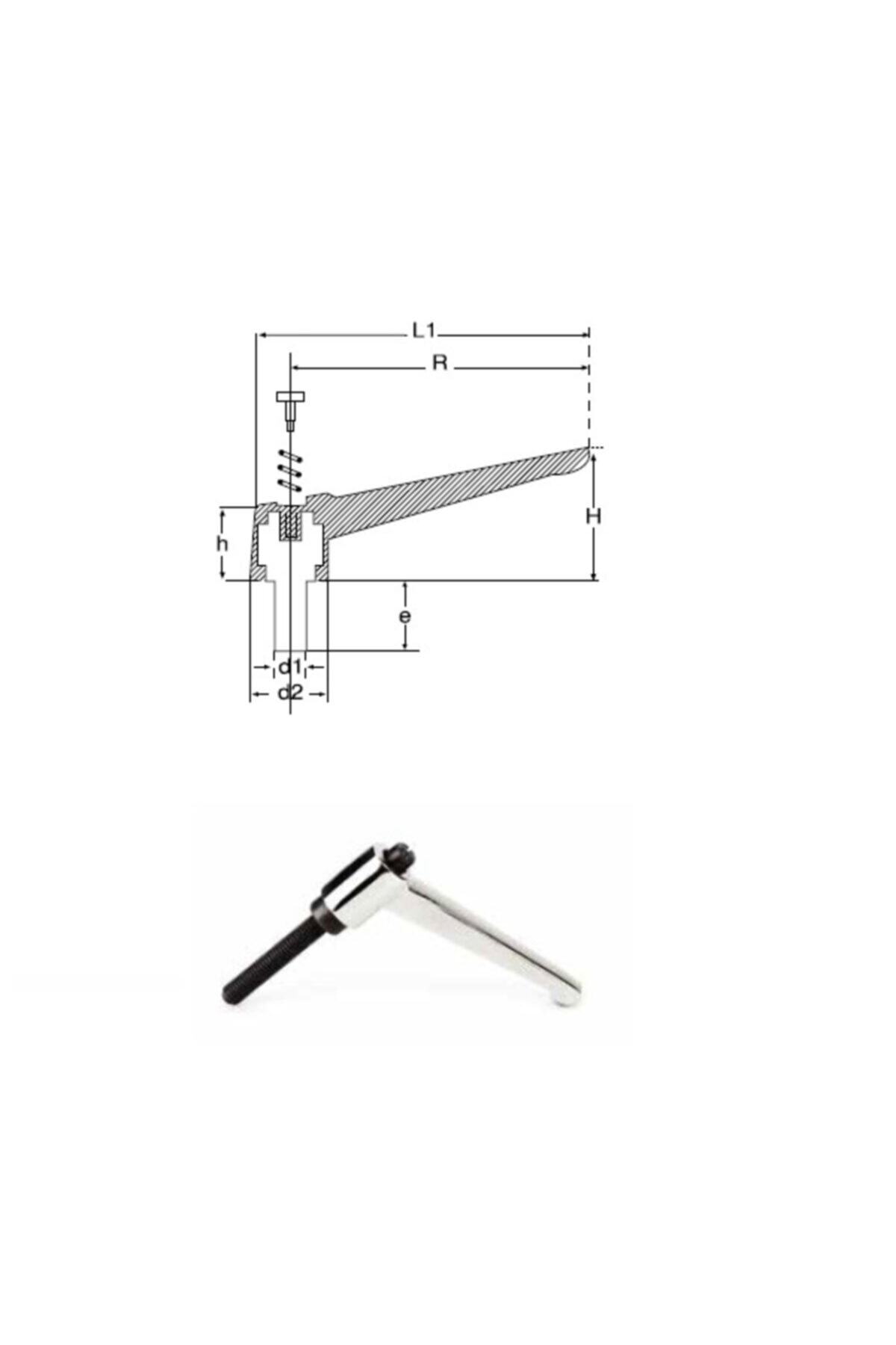 YİSA Yükseklik-85 En-28 Civata-m-8 Metal Sustalı Kol Civatalı Krom Kaplı-25 Ad.