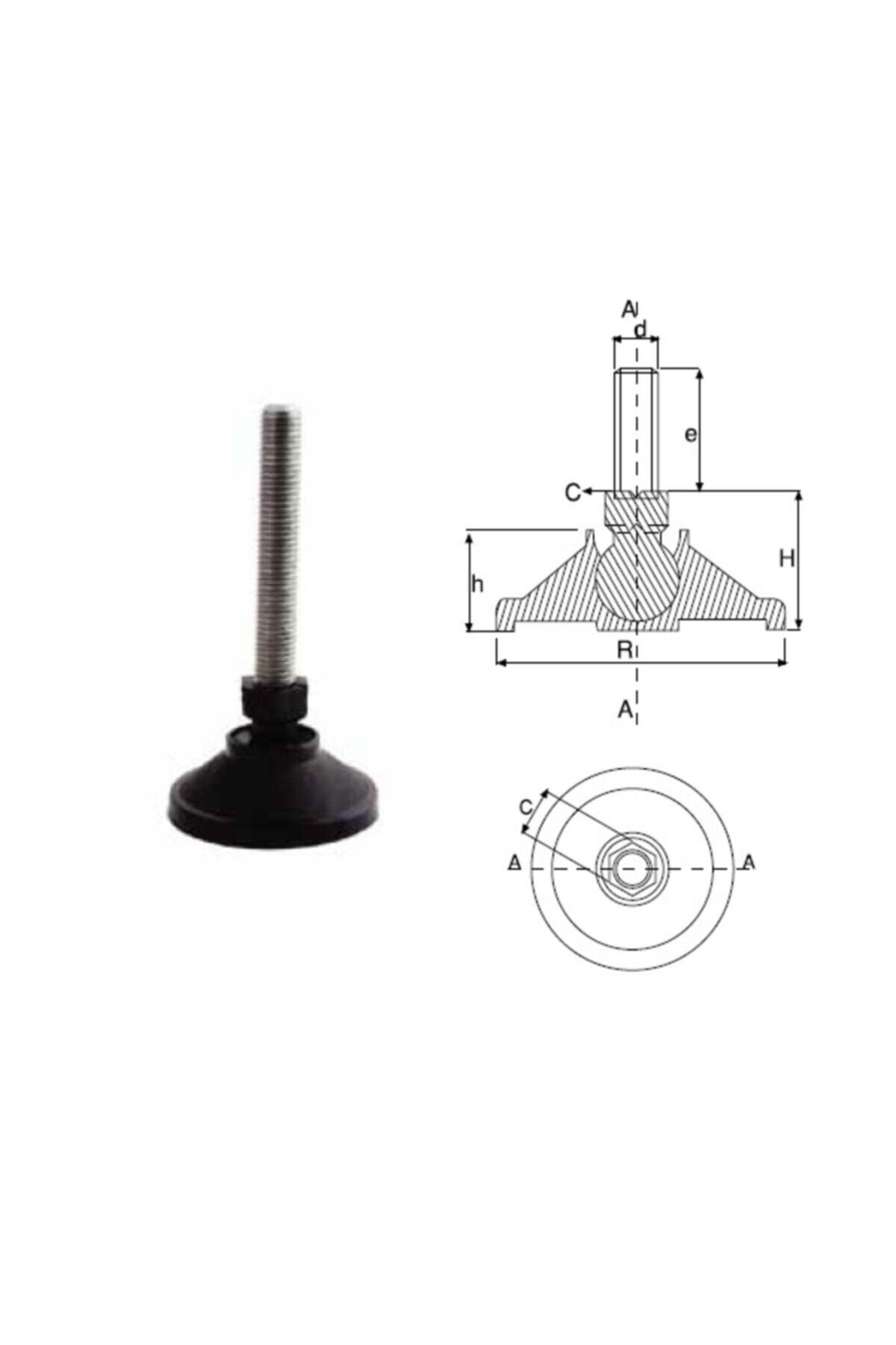 YİSA Çap-110 Civata Boyu-100 Civata-m-20 Sehpa Ayak Oynar Baş Komple Plastik-25 Ad.