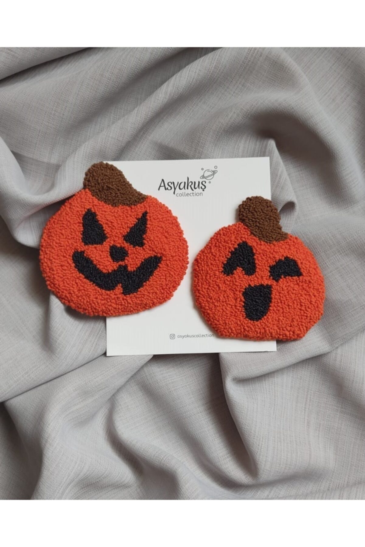 Asyakuscollection Punch Needle Coasters - 2li Punch Nakışı Bardak Altlığı Hallowen