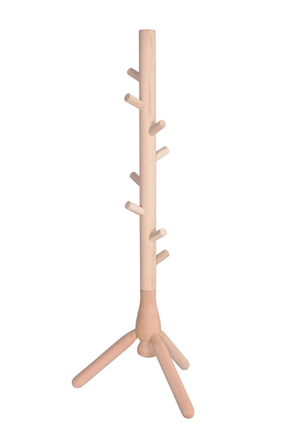 Evnalia Doğal Ahşap Ayaklı Çocuk Elbise Askılık 100x46cm