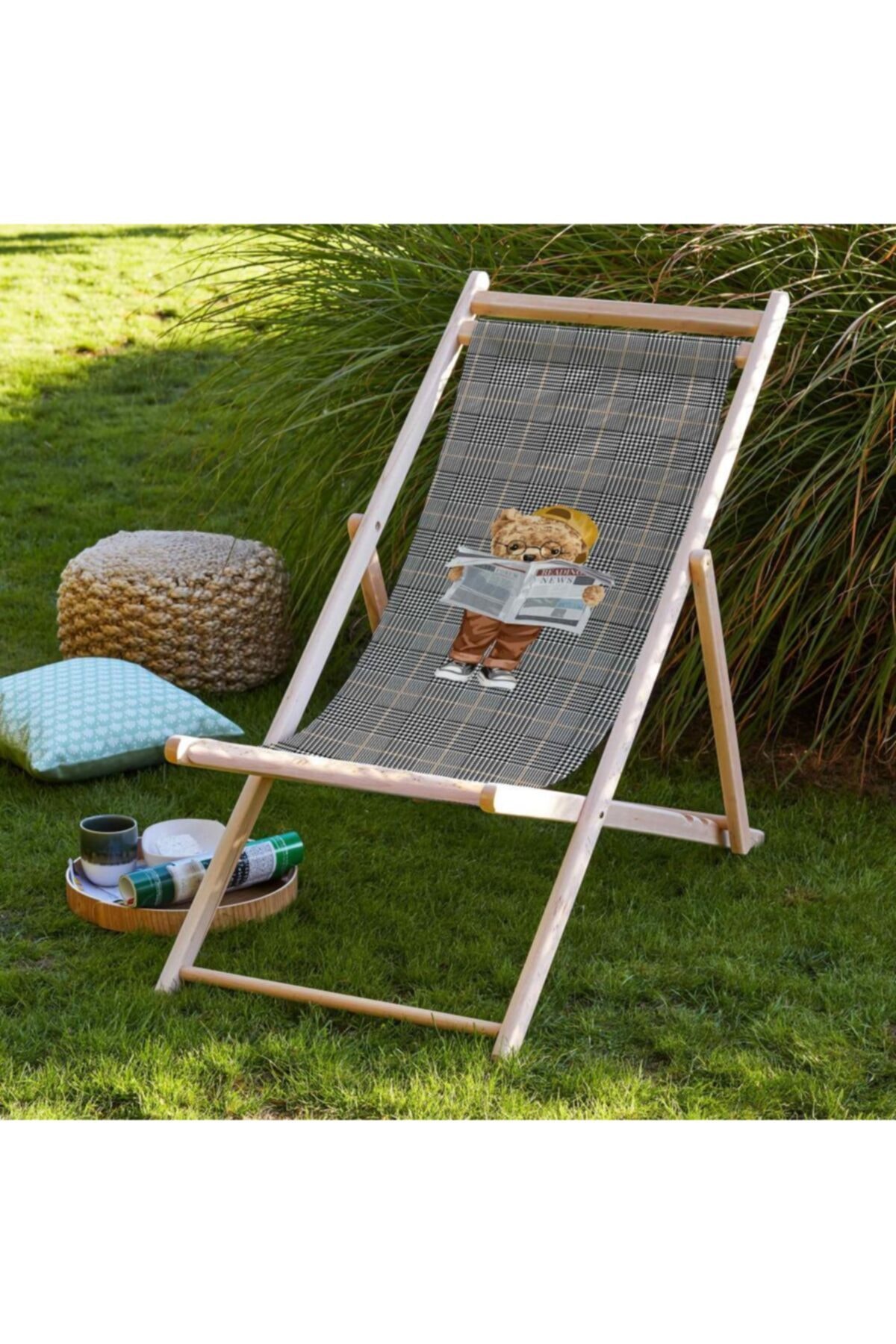 Klas Home Decor Gazeteci Teddy Katlanabilir Şezlong
