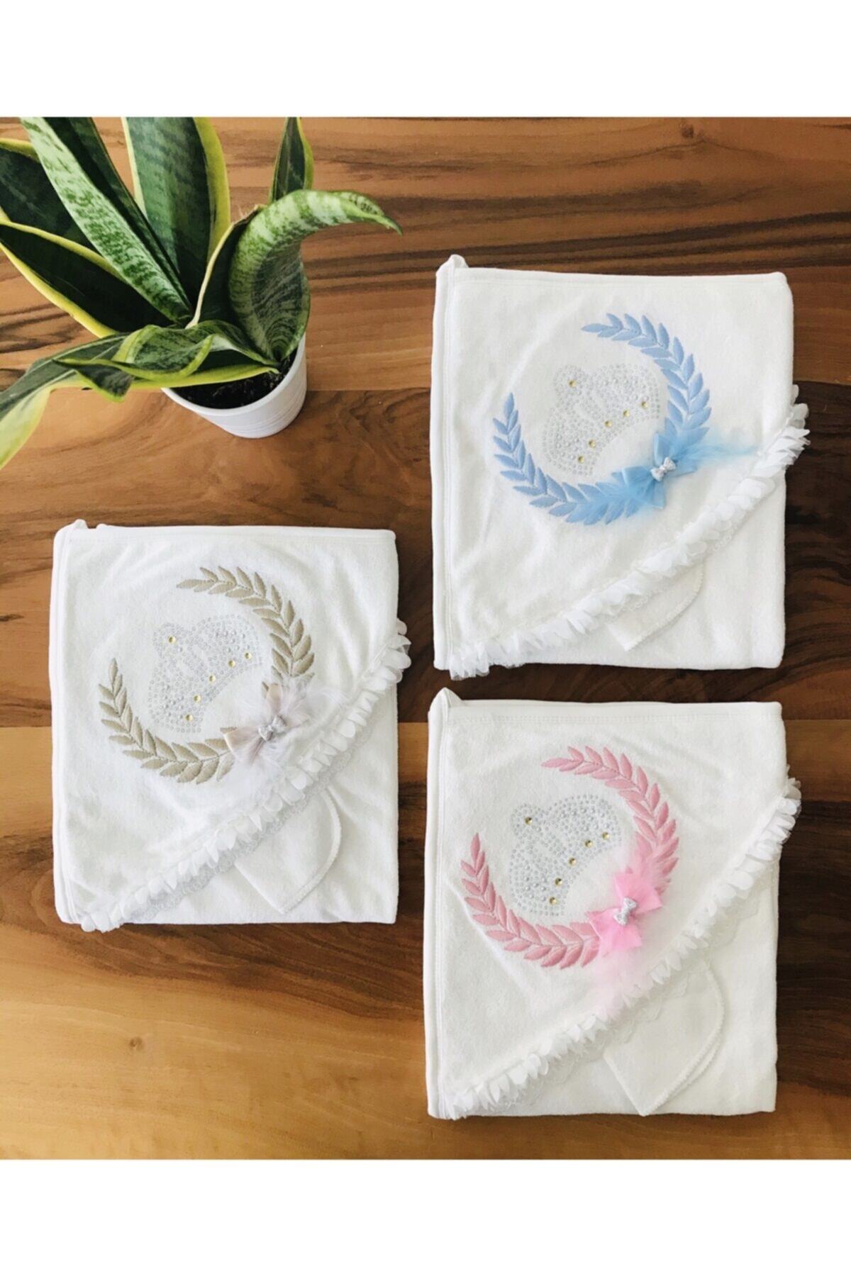 Babyline Aş Taçlı Başak Nakışlı Bebek Havlu