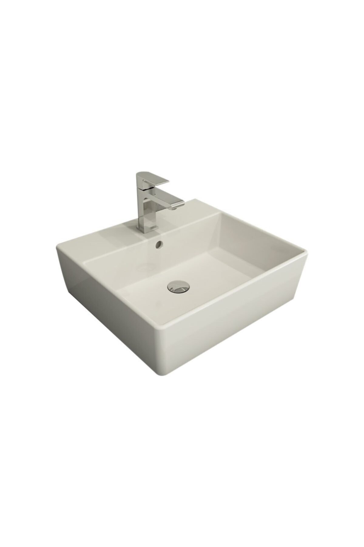 Bocchi Milano Banklı Lavabo (50 Cm) Parlak Beyaz