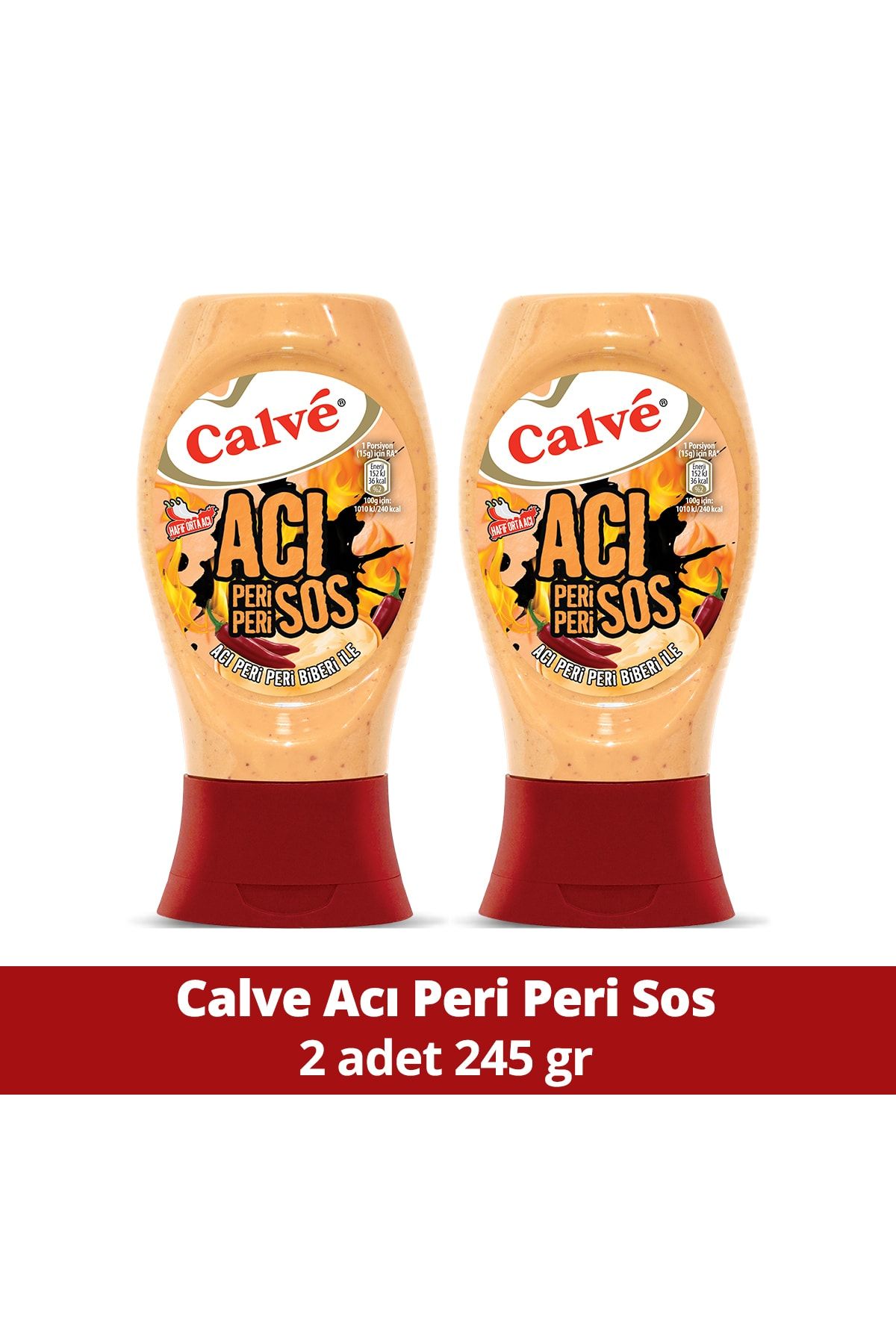 Calve Acı Sos Peri Peri Biberi 245 Gr X 2 Adet