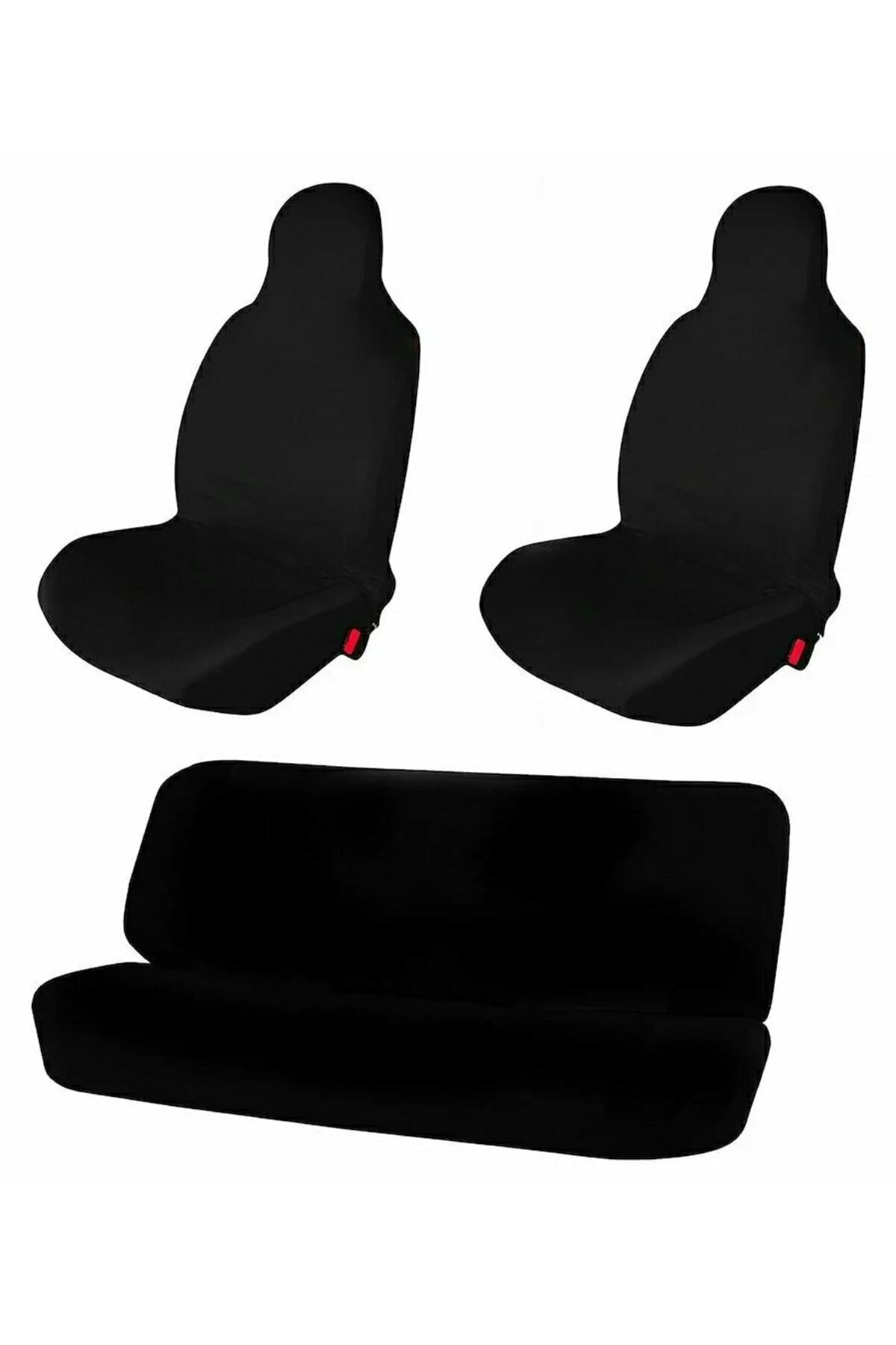 MEZİGARC Fort Transit Custom 2'li Araba Seti Penye Koltuk Koruyucu Kılıf Ve Logolu Araç Boyun Yastığı
