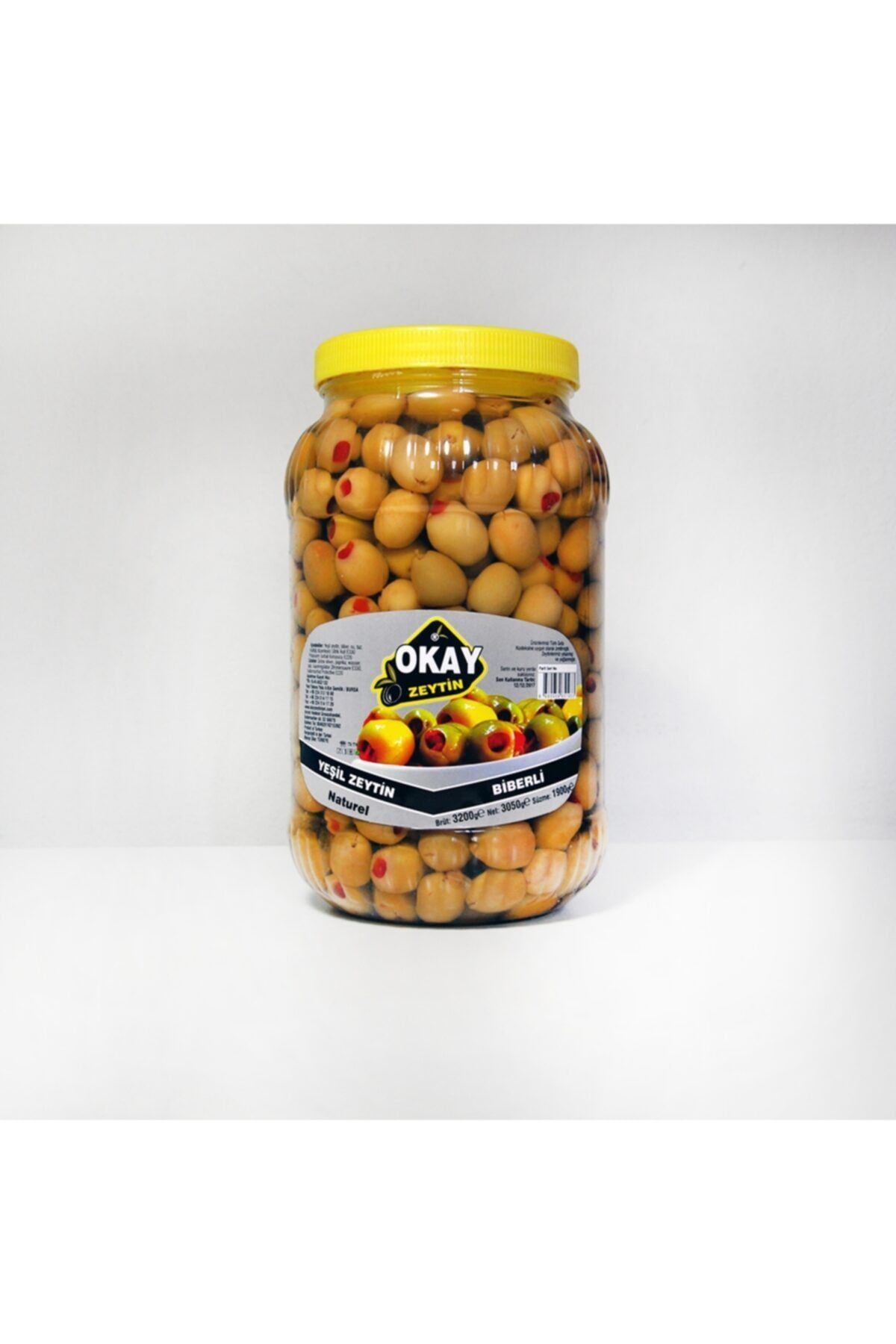 okay zeytin 1 Kg Domat Biberli Yeşil Zeytin