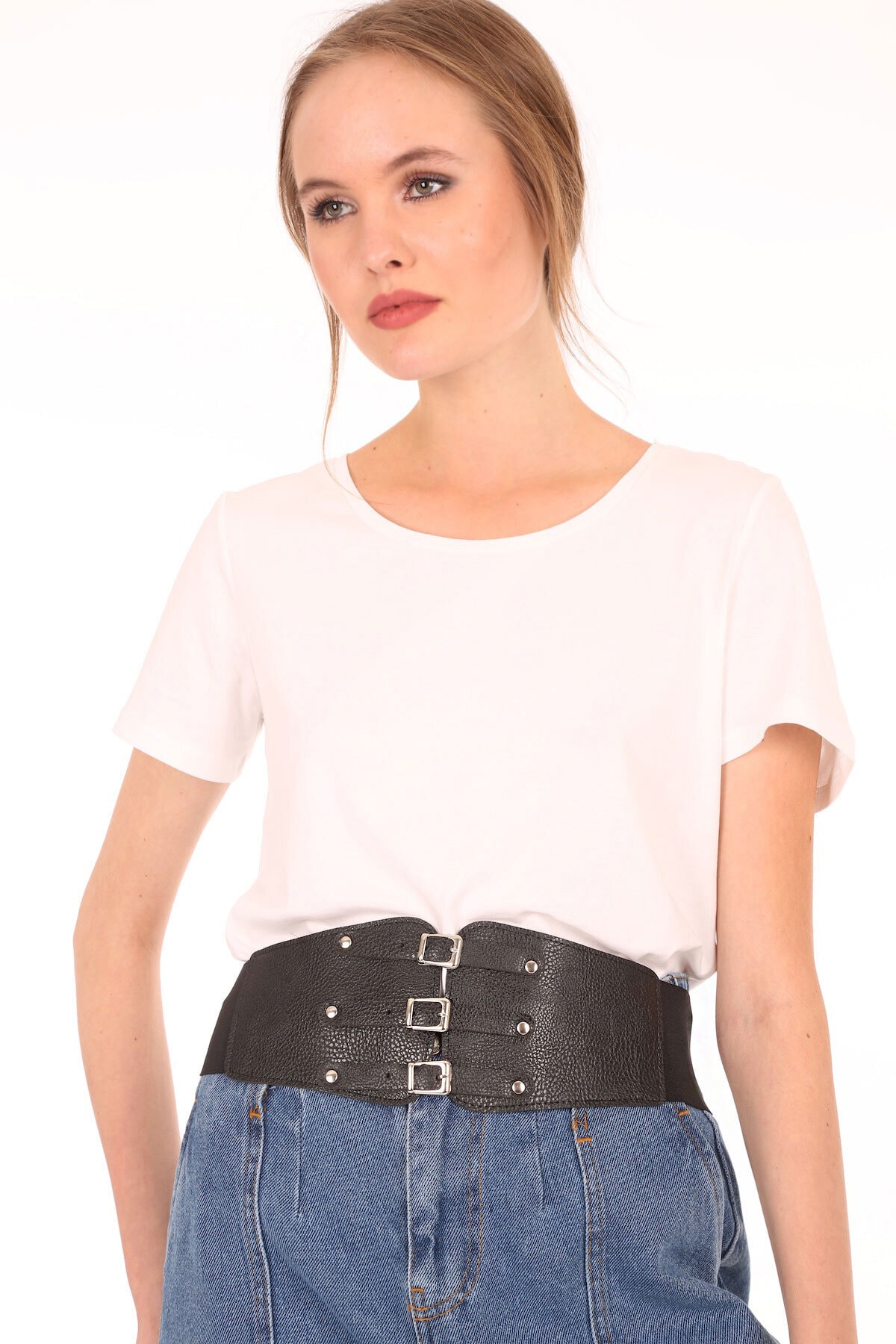 Bigdart Kadın Siyah Lastikli Çıtçıt Kemer 010116