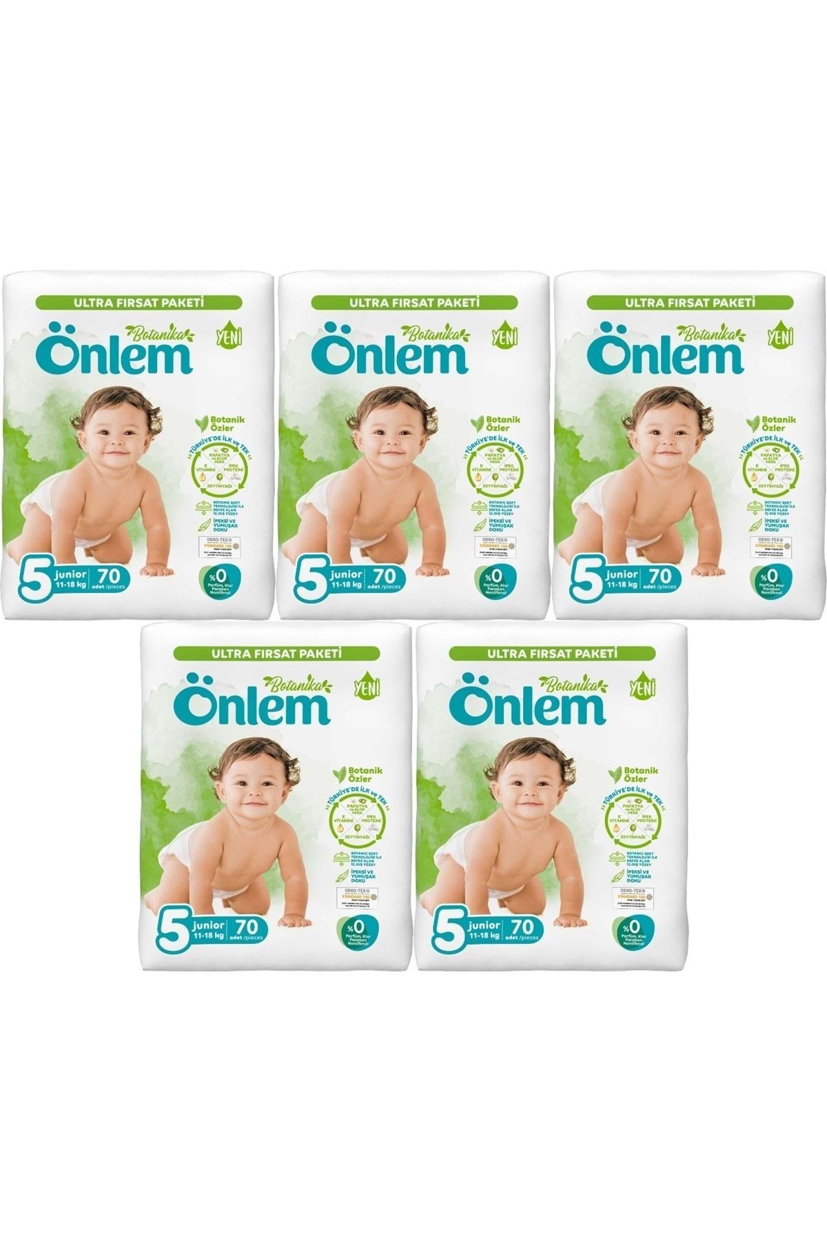 ÖNLEM Botanika Ultra Fırsat Pk Beden:5 (11-18kg) Junior 350 Adet Bebek Bezi