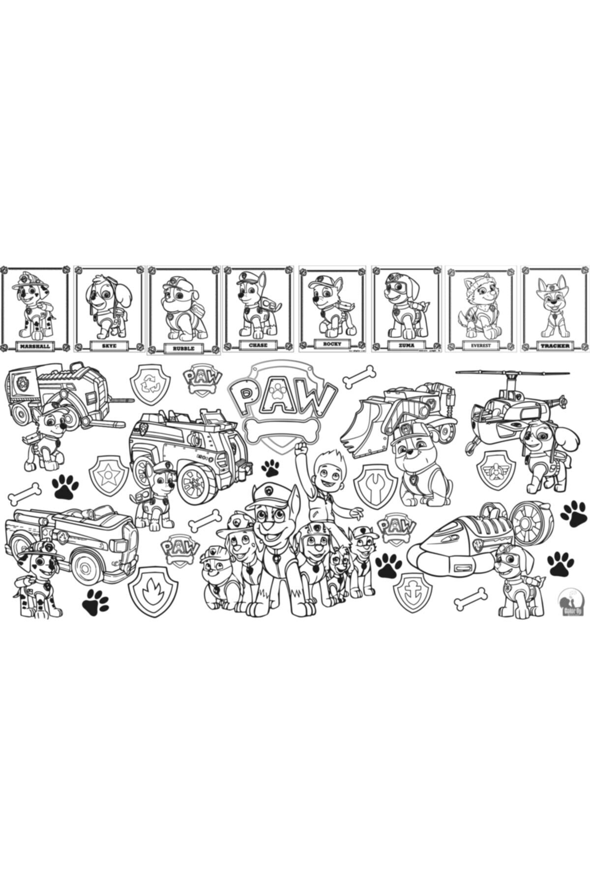 color up Dinazorlar Brawl Stars Paw Patrol Blaze 4 Lü Paket Boyama Posteri