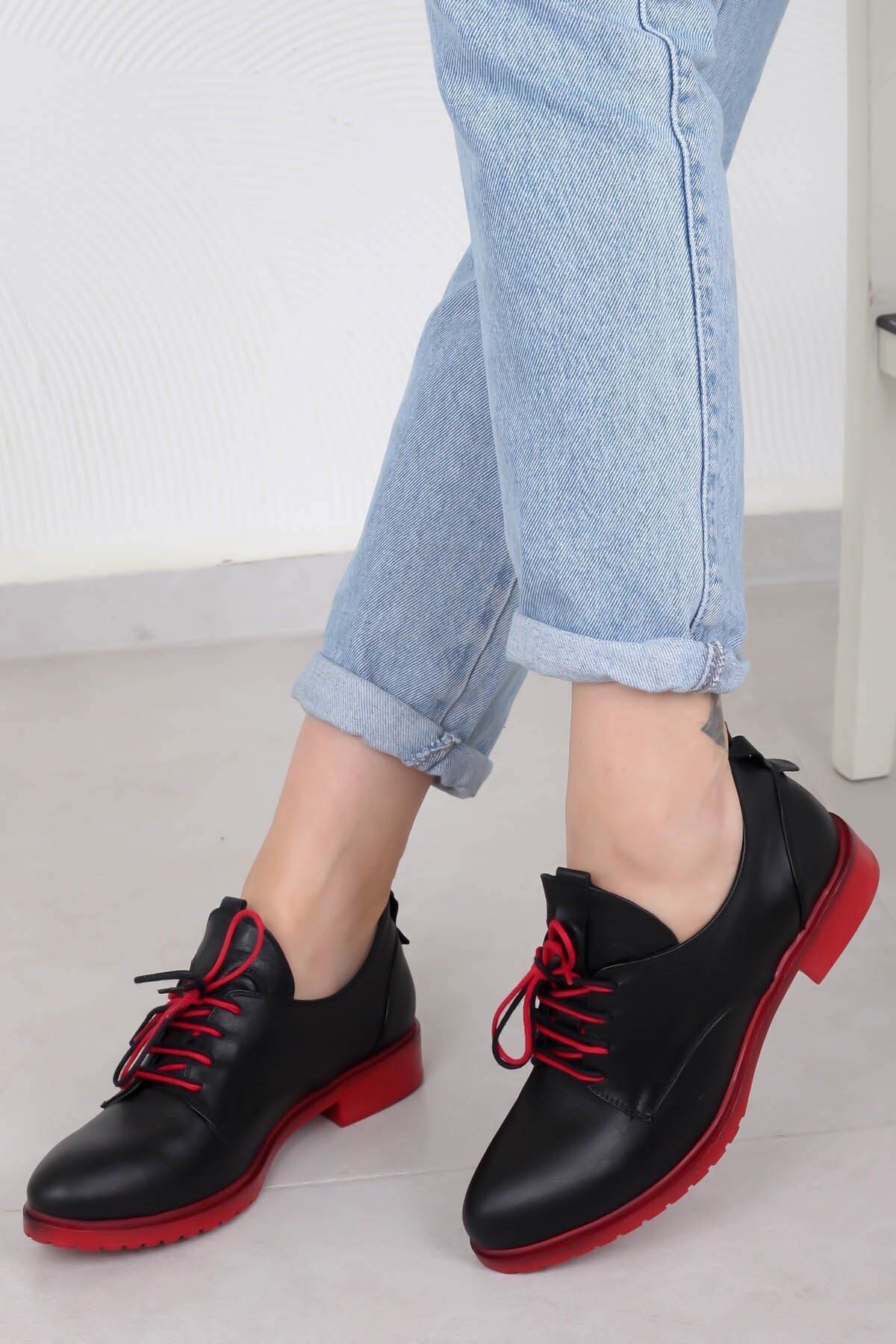 Tinka Bell Shoes Kadın Siyah-kırmızı Günlük Ayakkabı  334