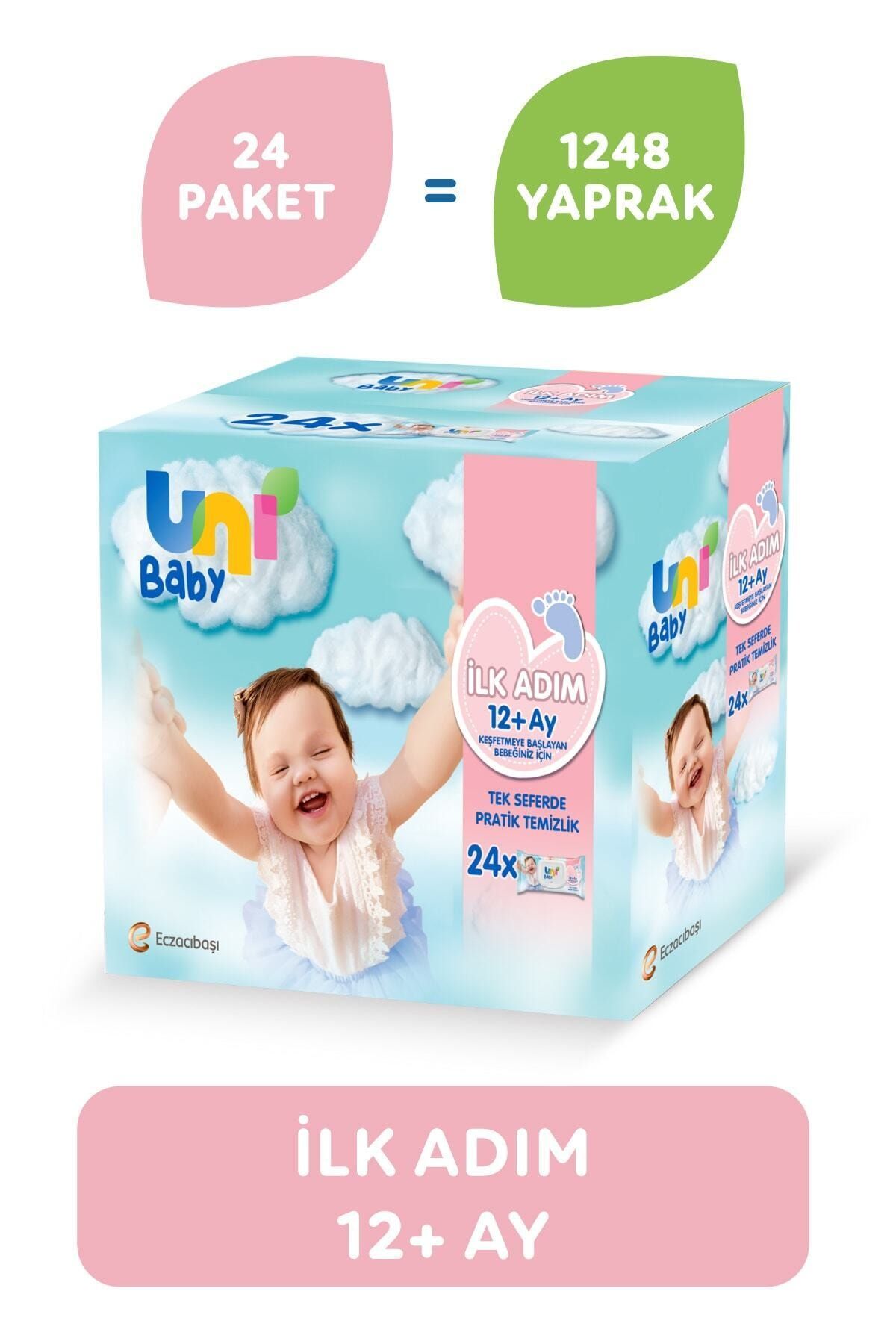 Uni Baby İlk Adım Islak Mendil 24'lü 1248 Yaprak