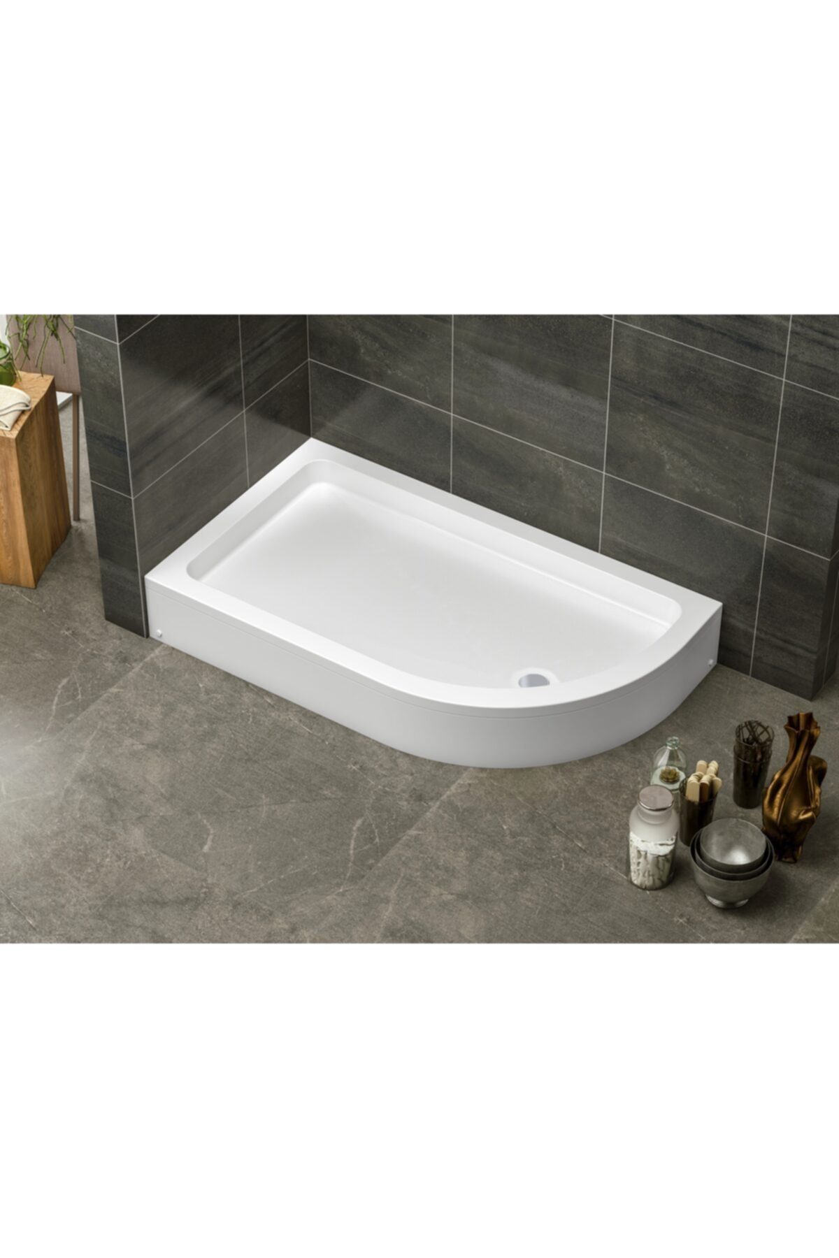 Stina Diana 80x110x22 Asimetrik Oval Duş Teknesi