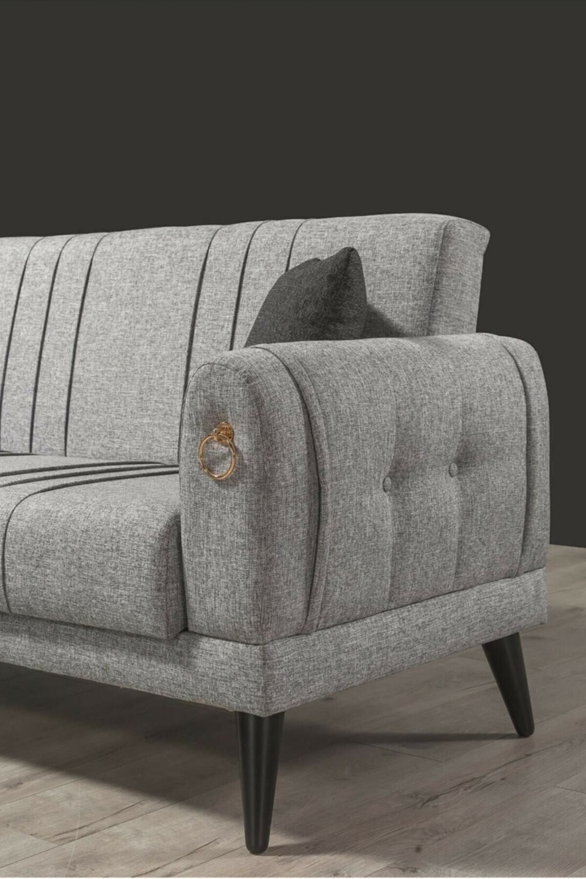 S&S HOME DESIGN Gri Helen Kanepe Dairenize Teslim