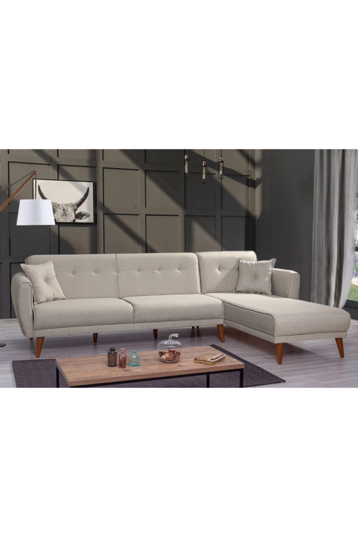 Doressa Calisto Beige Köşe Koltuk Takımı