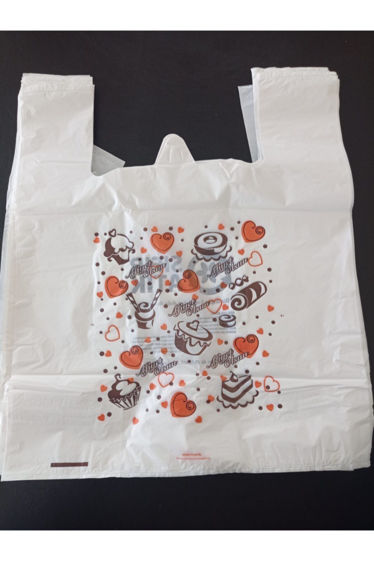 WORPACK PLAST Pastane Baskılı Hışır Poşet 1 kg 45x55 Boyu A Kalite