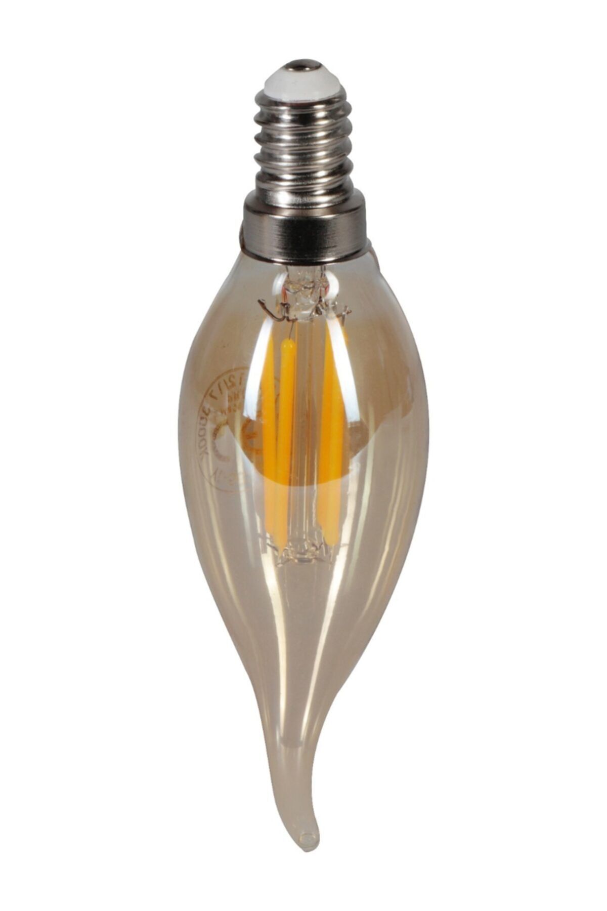YCL 4w Rustik Led Flamanlı Kıvrımlı Mum Ampul E14 Duy Led Ampul Gün Işığı