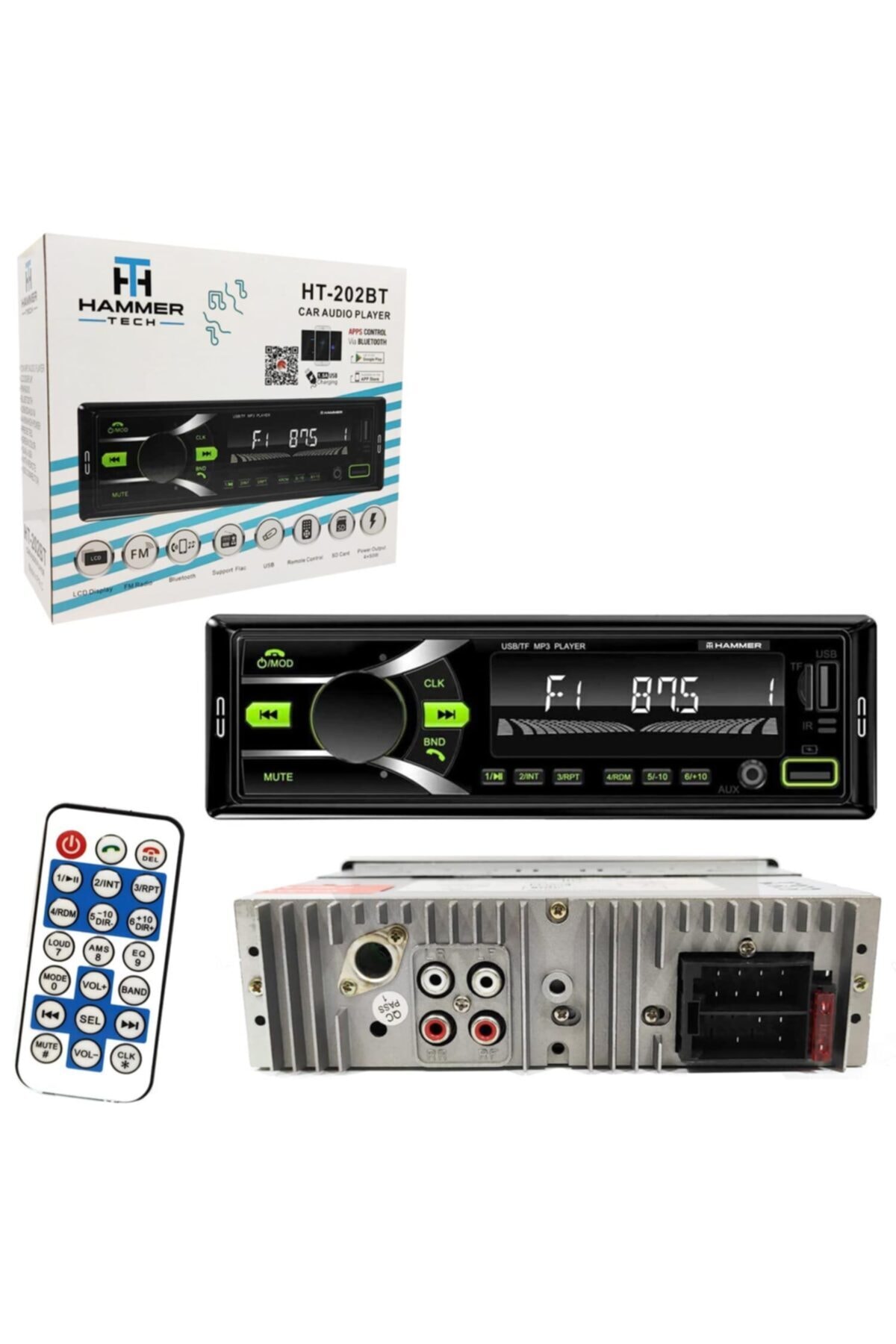 Hammer Oto Teyp 4x50w Bt Usb Sd Fm Aux Mobil Aplikasyon Ht-202bt