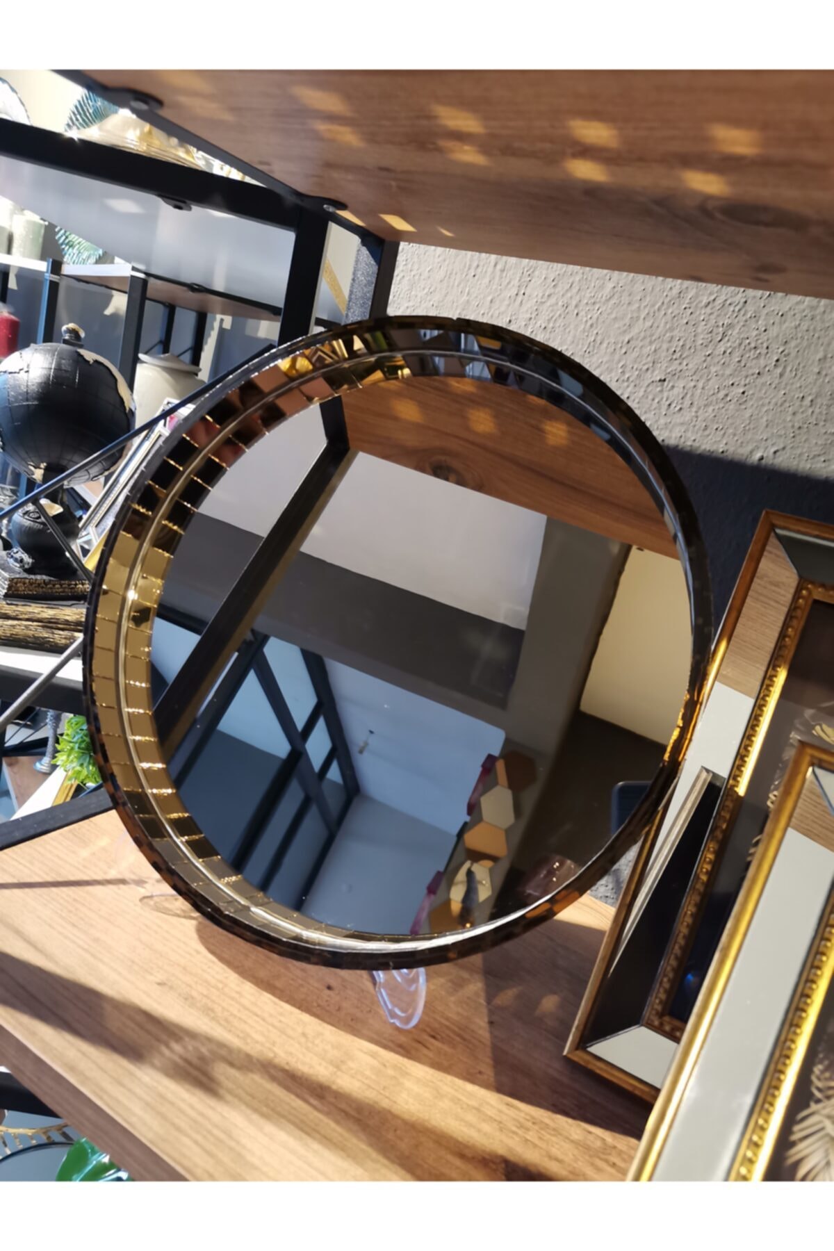 İREM&İRAYHOME Dekoratif Bronz Ayna Tepsi