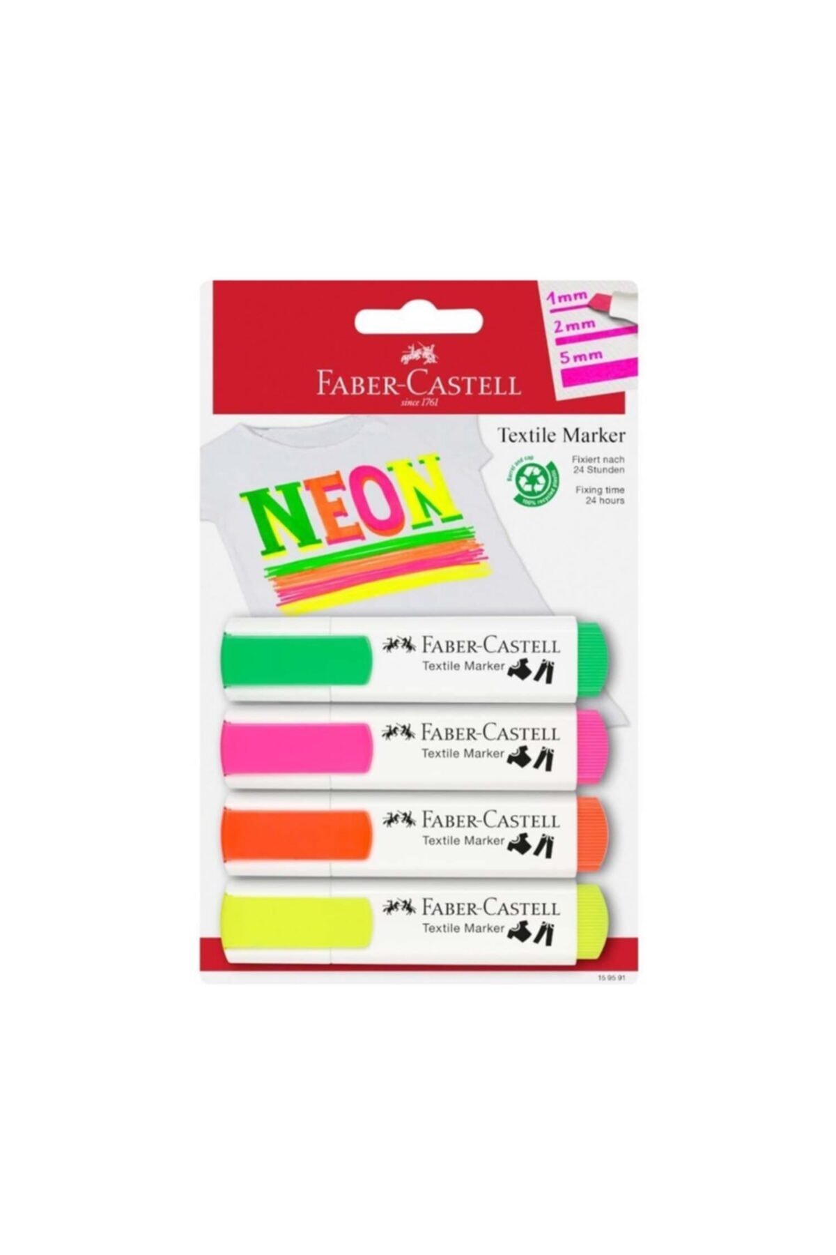 Faber Castell Faber-castell Neon Tekstil Markörü 4lü Set