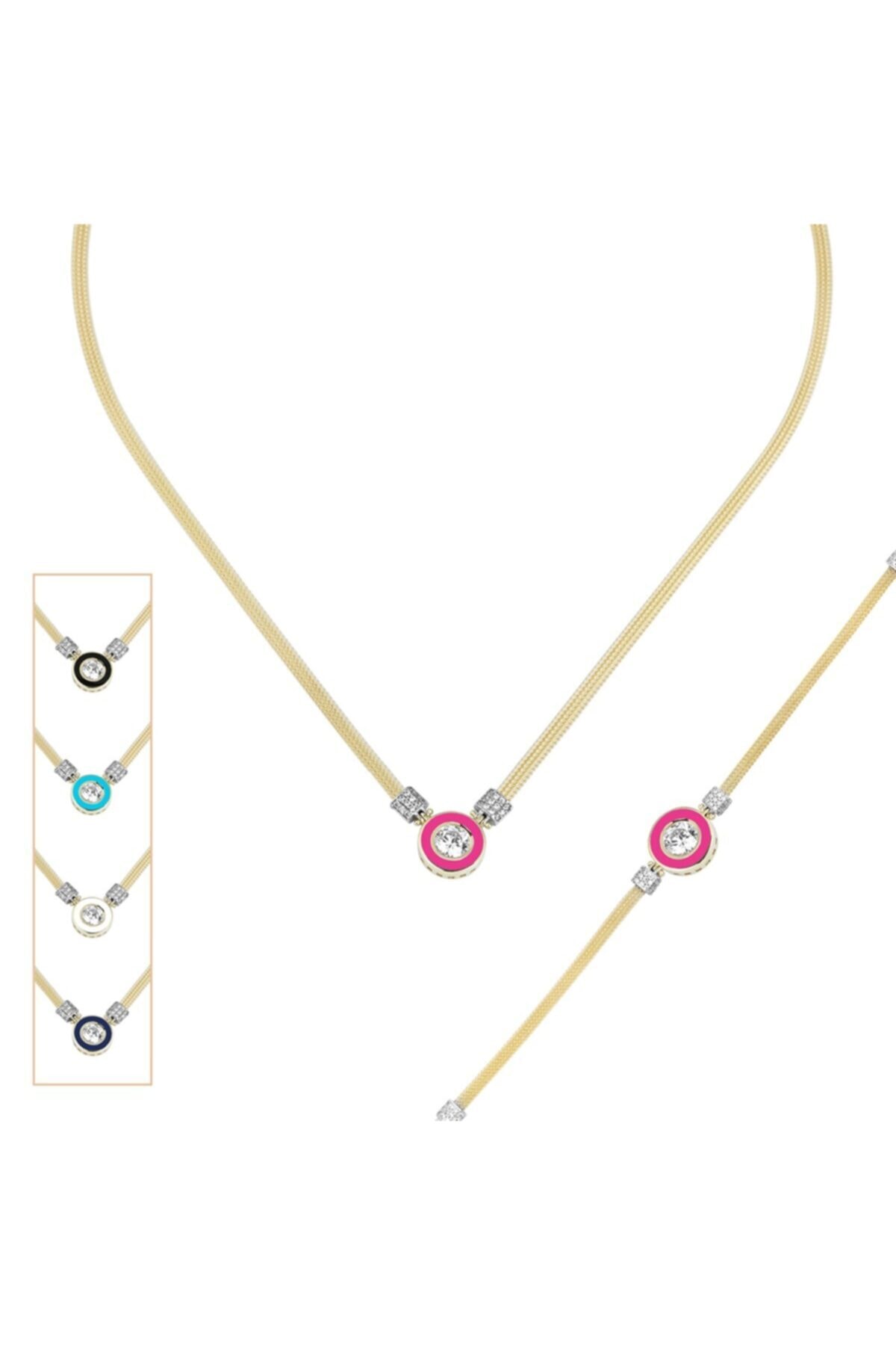 Ema Jewellery Taşlı Mineli Altın Ikili Set