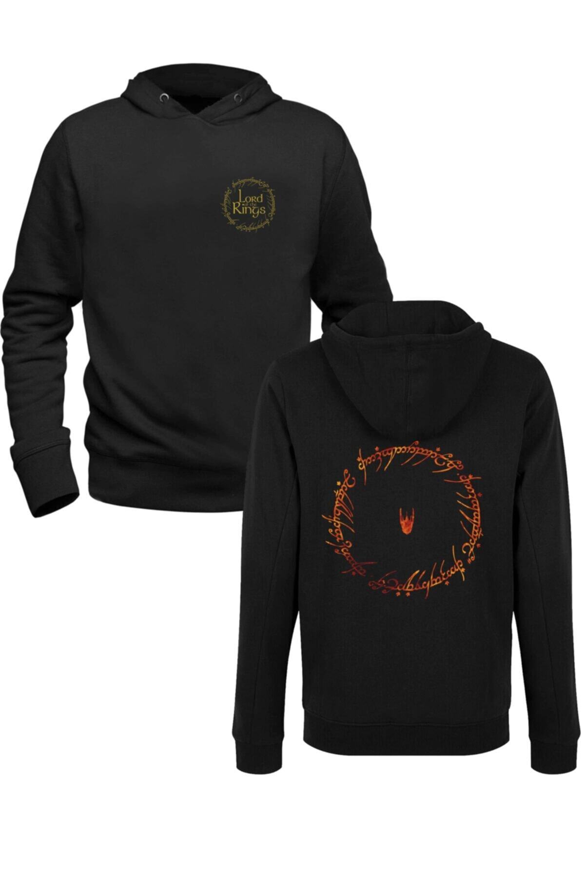Alfa Tshirt Lord Of The Rings Siyah Ön Arka Baskılı Sweatshirt