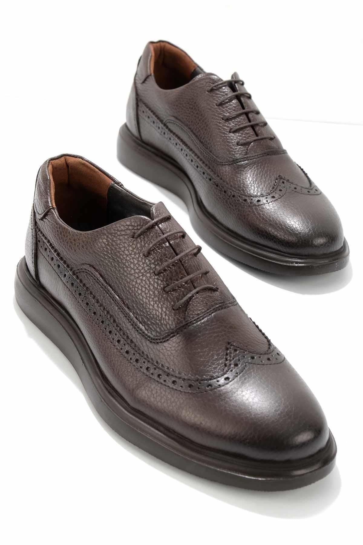 Bambi Kahve Leather Erkek Oxford Ayakkabı