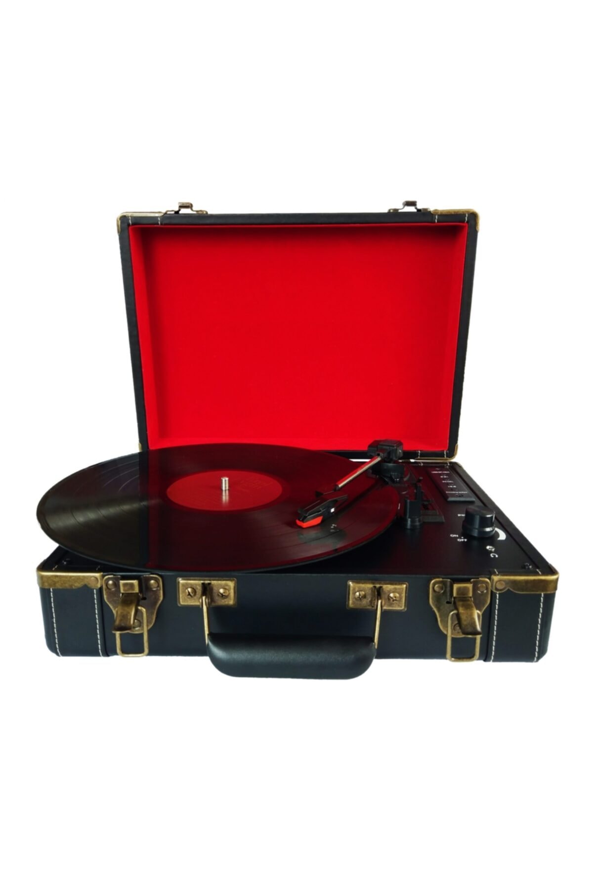 35likplakevi Tüm Plakları Çalabilen Şarjlı Bluetooth'lu Usb'li Pikap (plakçalar) - Siyah